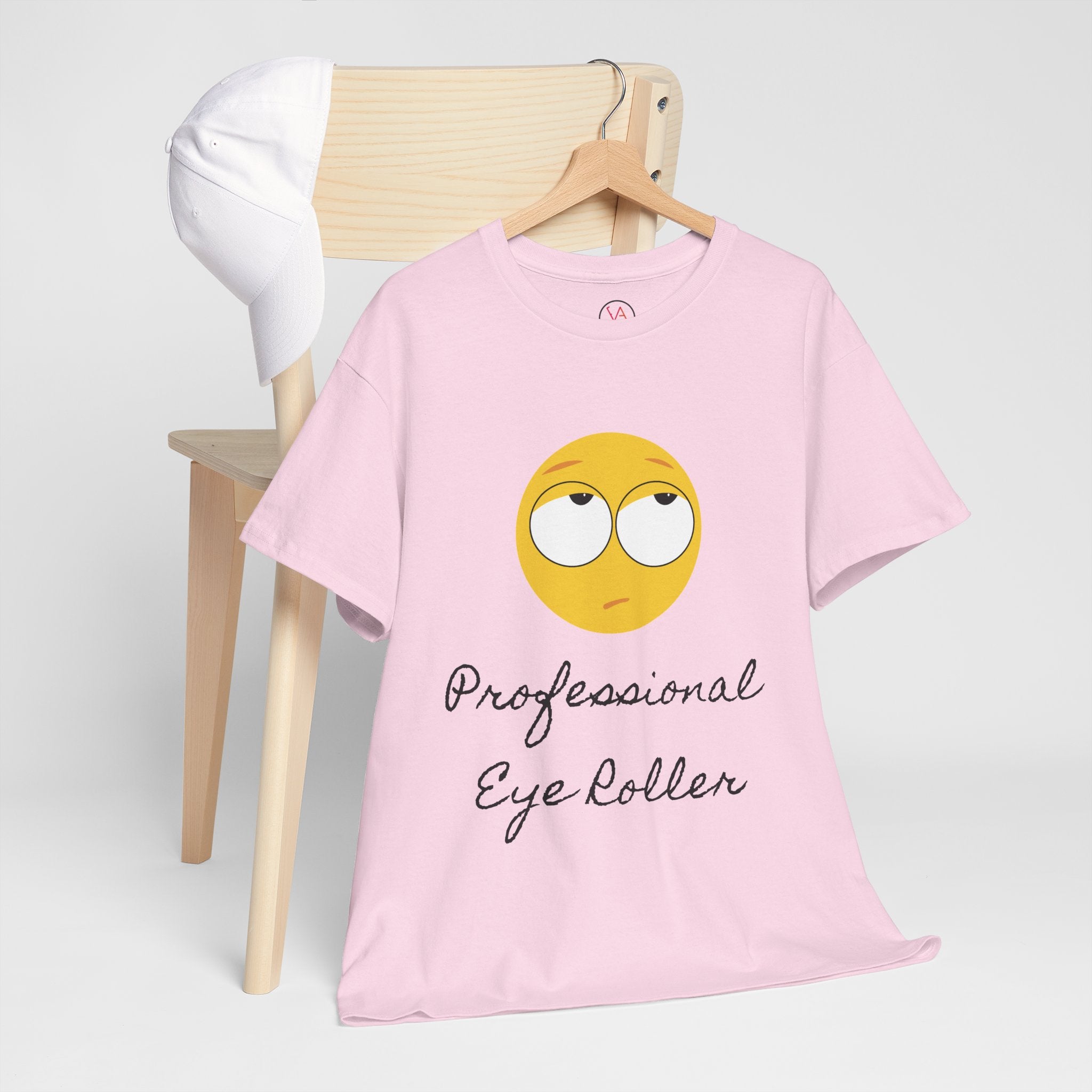 Lightweight 100% Cotton T-Shirt with Funny Eye Roll Graphic – Unisex