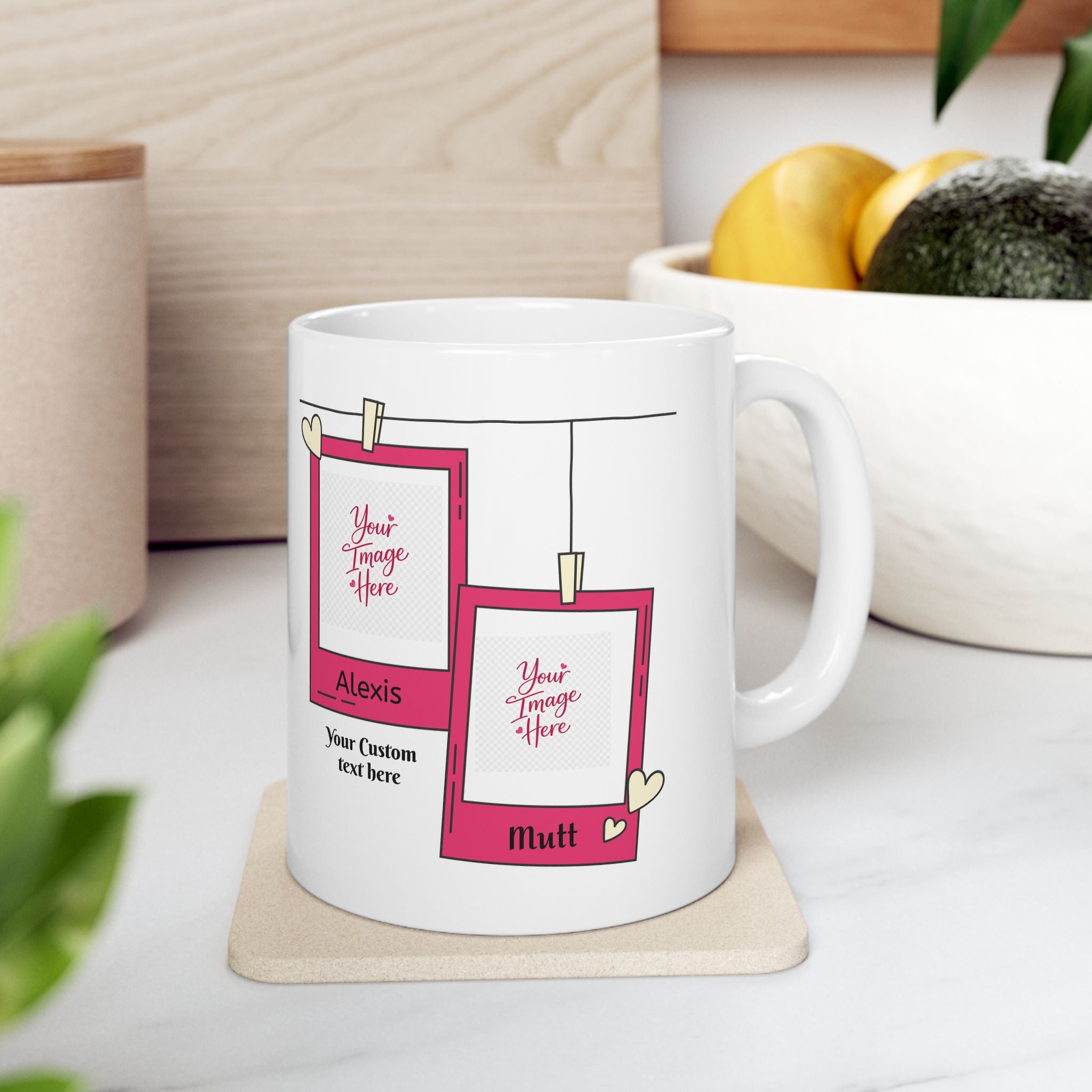Personalized Valentine’s Day Photo Mug — Custom Name & Est. Year Ceramic Mug