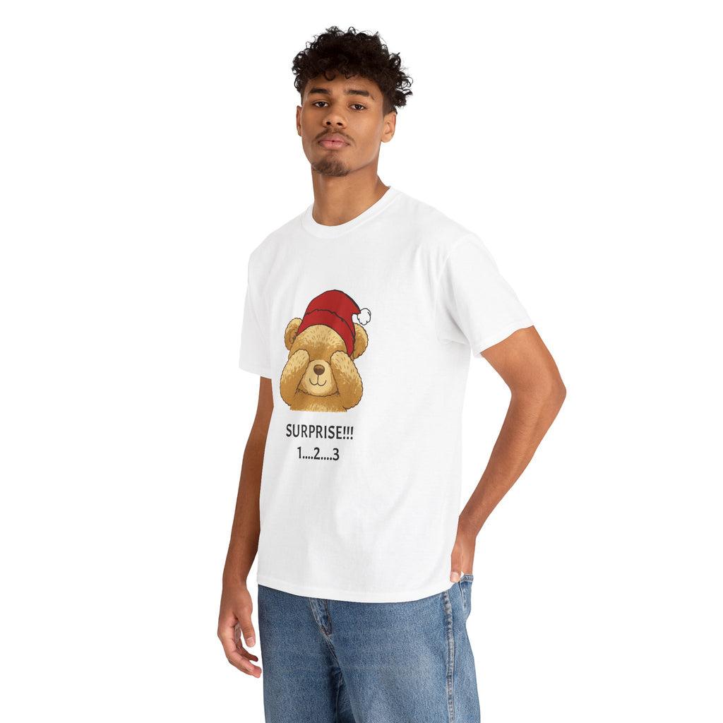 Surprise Bear Christmas Tee — Cute Holiday Bear Graphic T-Shirt