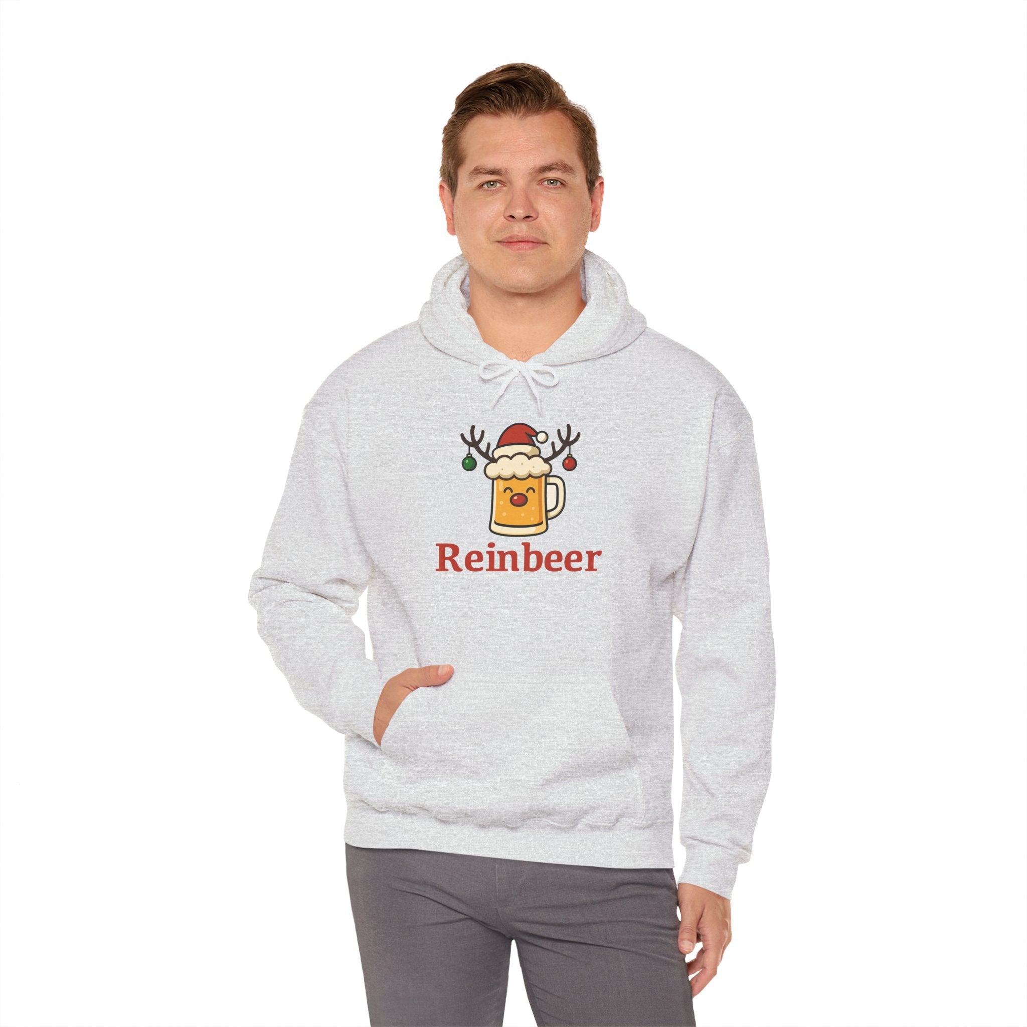 Cozy Christmas 'Reinbeer Mug' Hoodie — Holiday Reindeer Beer Sweatshirt
