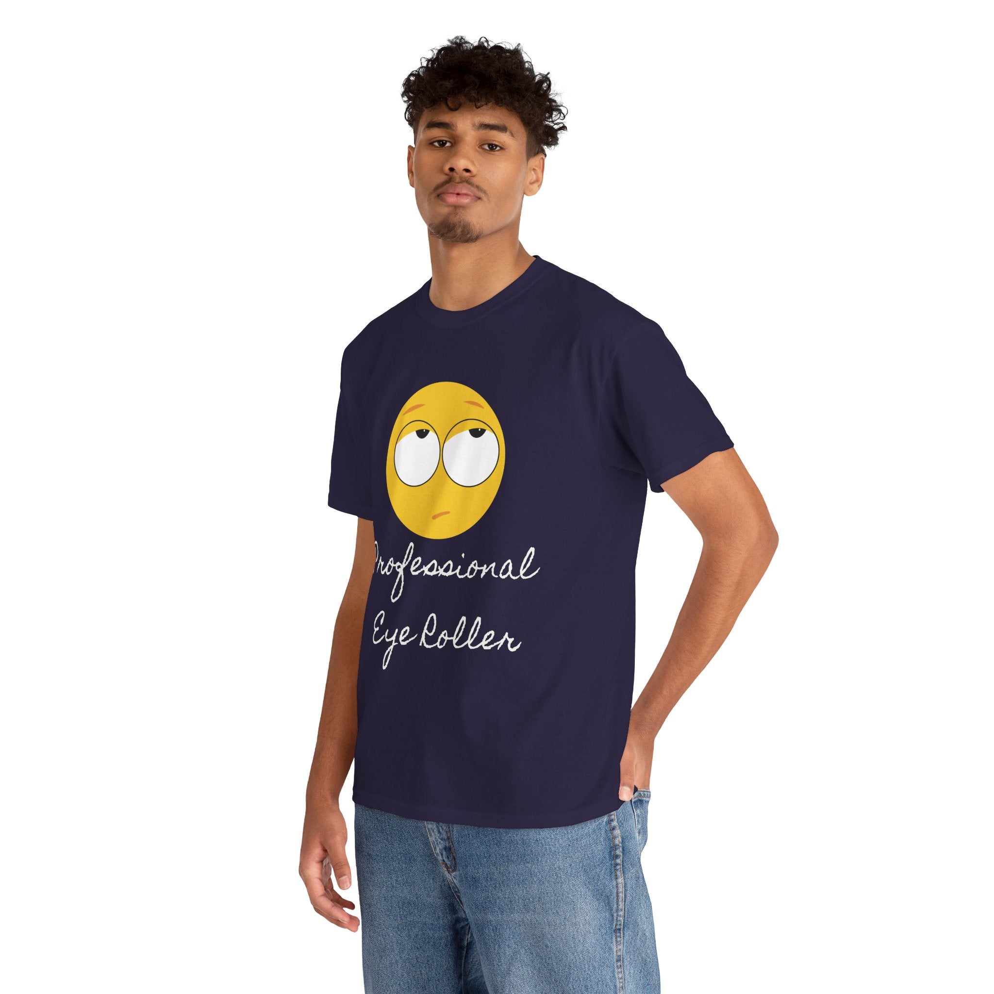 Lightweight 100% Cotton T-Shirt with Funny Eye Roll Graphic – Unisex