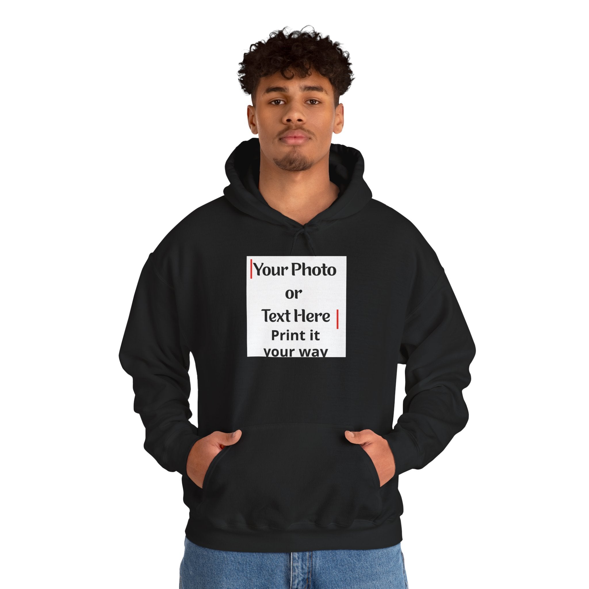 Personalized Photo or Logo or Custom Text Unisex Cotton Hoodie
