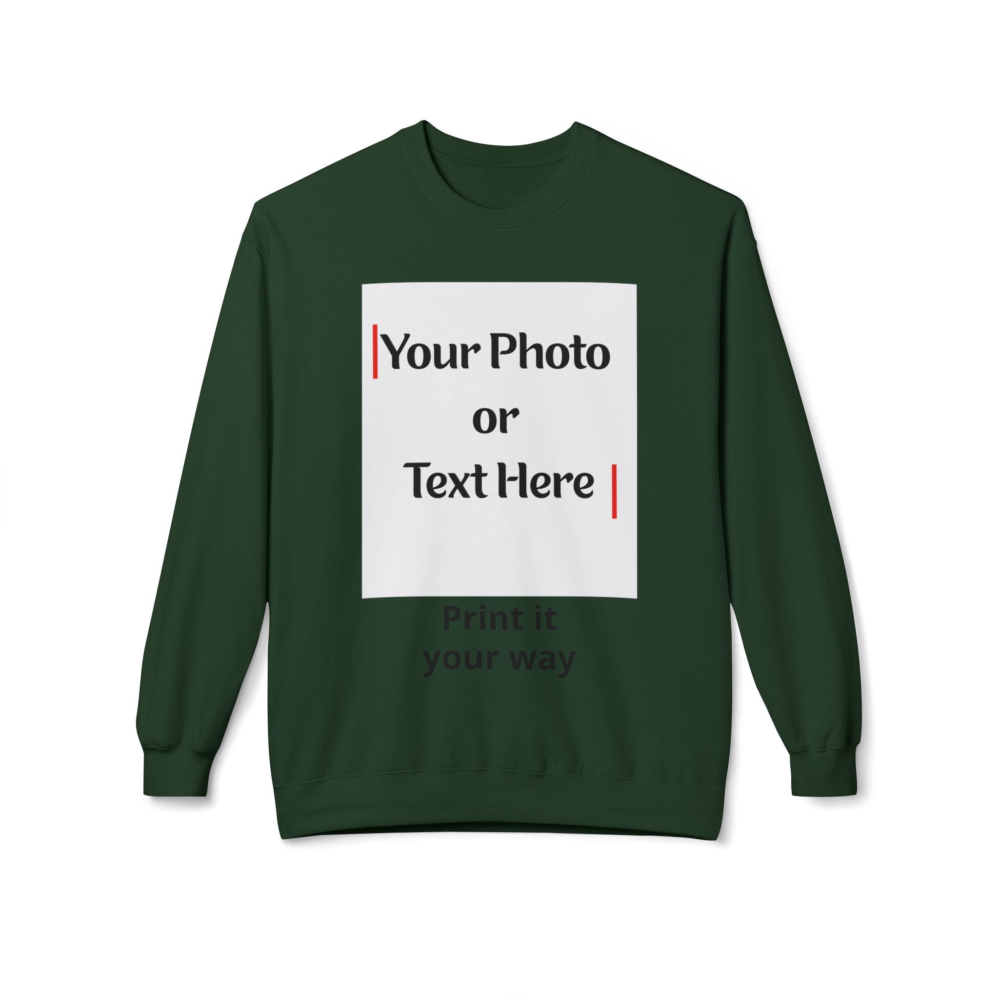 Custom Photo & Text Crewneck Sweatshirt — Personalized Fleece