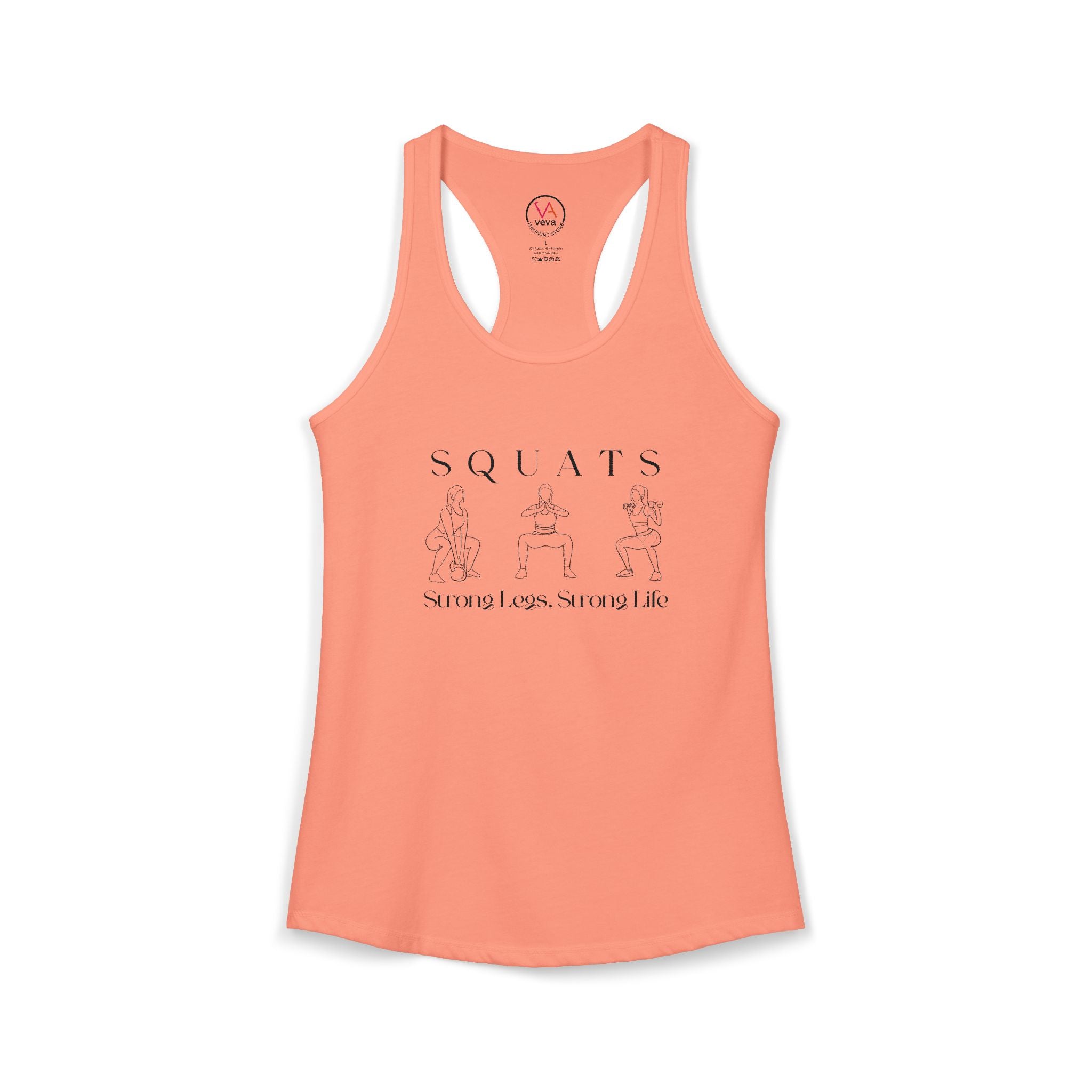 Squats. Strong Legs. Strong Life. – Women’s Racerback Tank