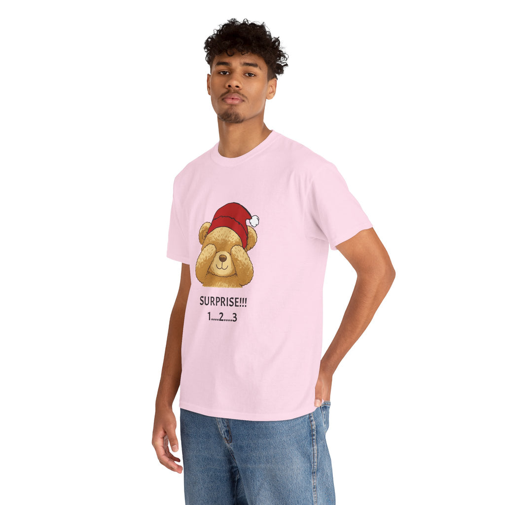 Surprise Bear Christmas Tee — Cute Holiday Bear Graphic T-Shirt