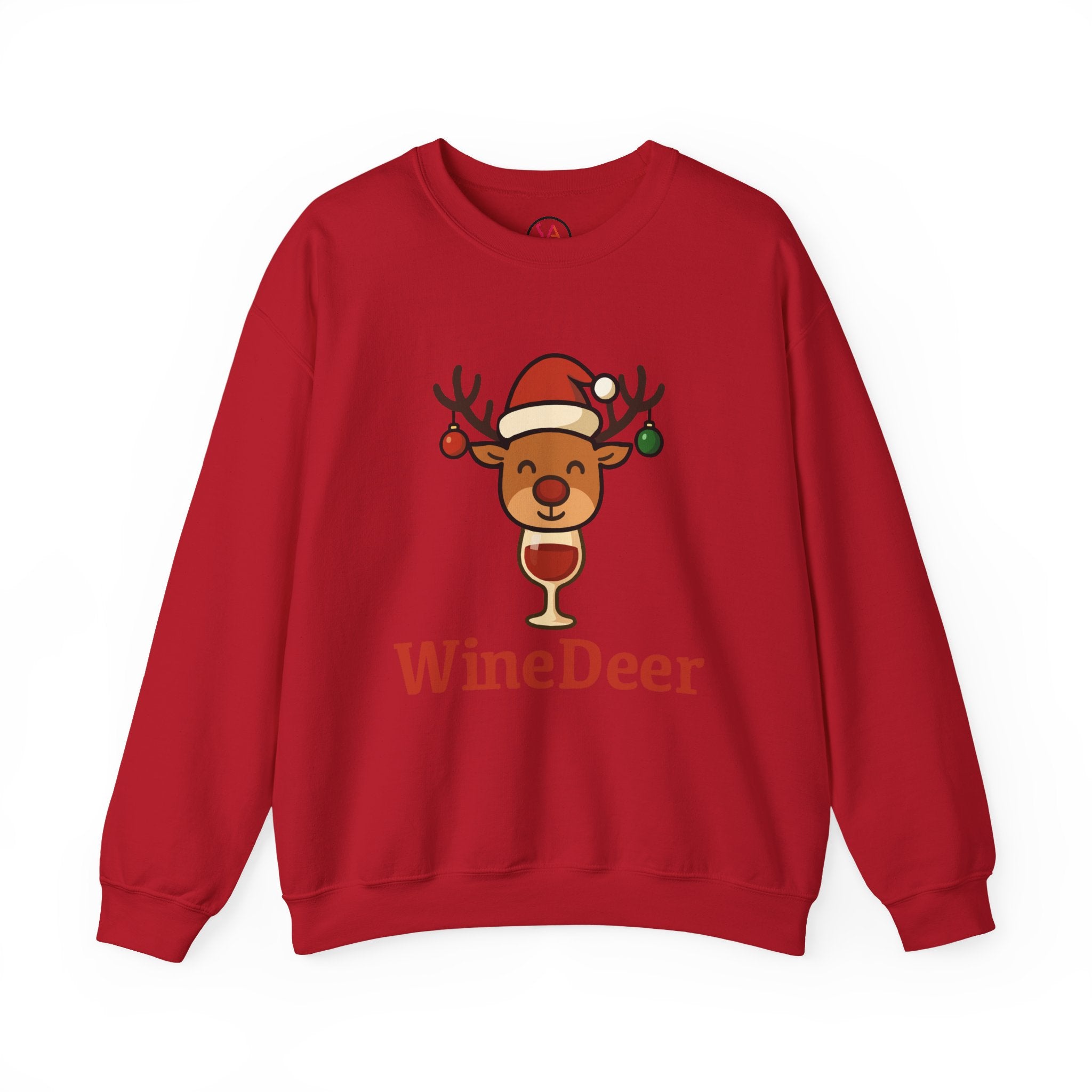 Wine Deer Sweatshirt — Christmas Wine Lover Holiday Crewneck