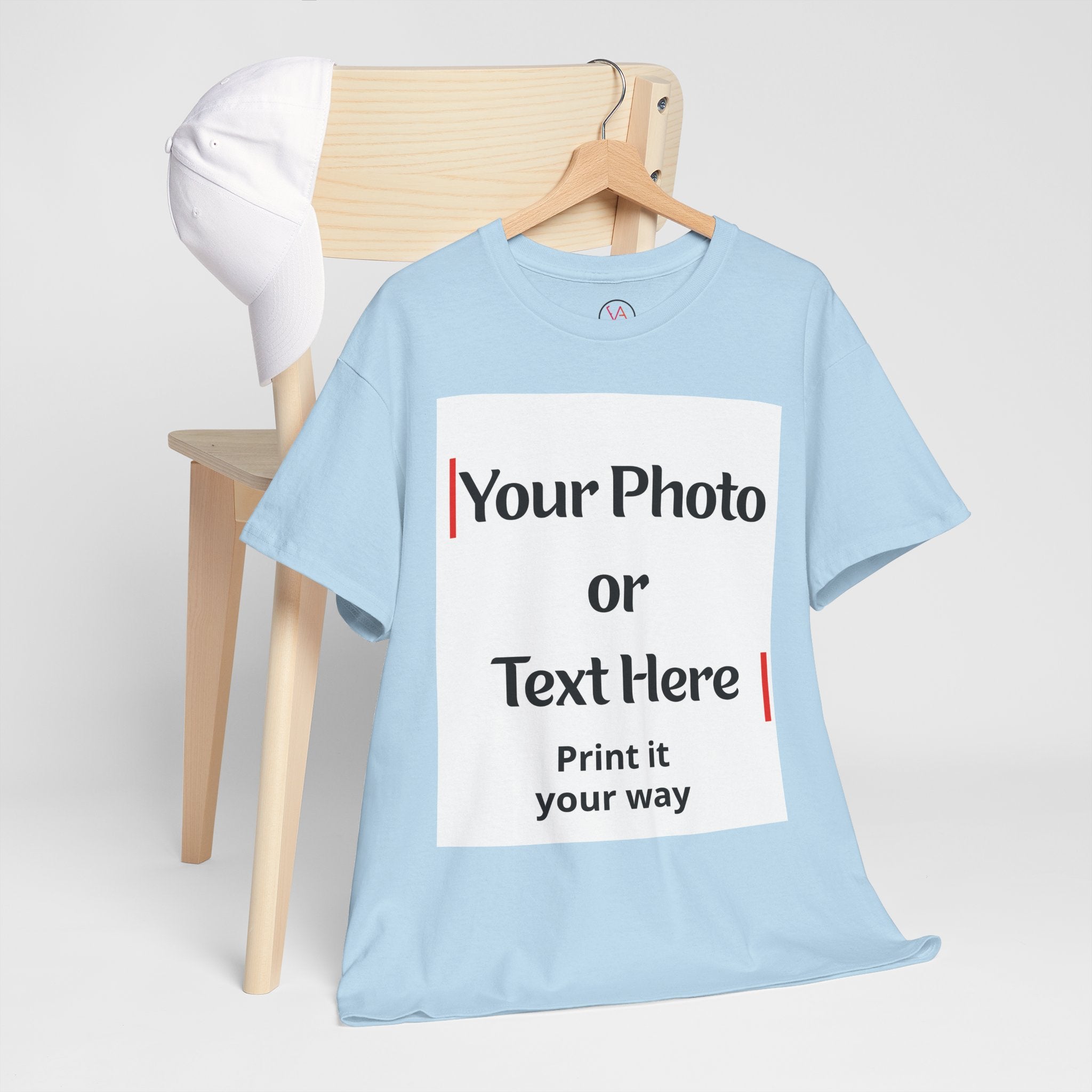 Personalized Photo or Logo or Custom Text 100% Cotton T-Shirt