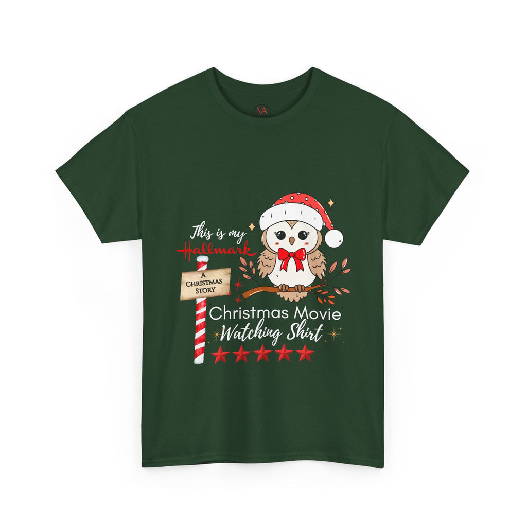 Christmas Movie Watching Shirt — Cute Owl Santa Holiday Tee
