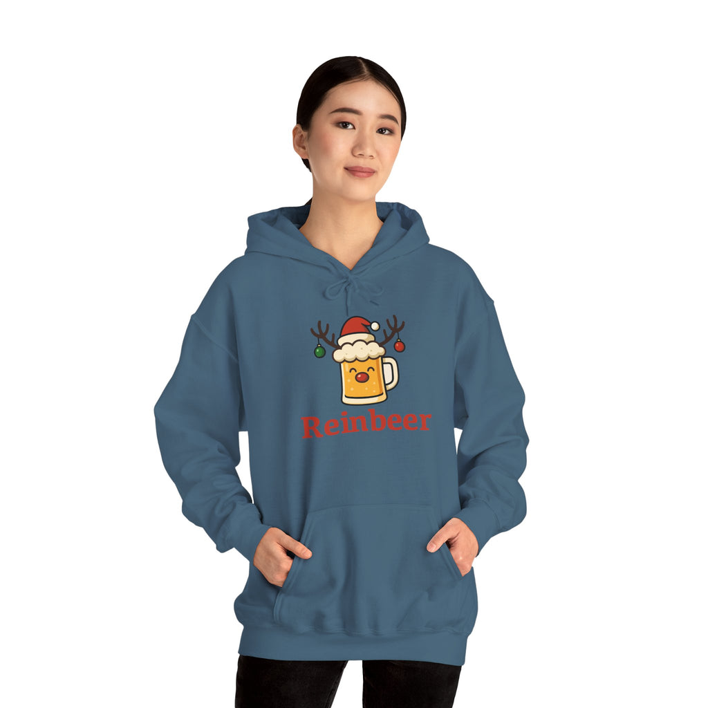 Cozy Christmas 'Reinbeer Mug' Hoodie — Holiday Reindeer Beer Sweatshirt