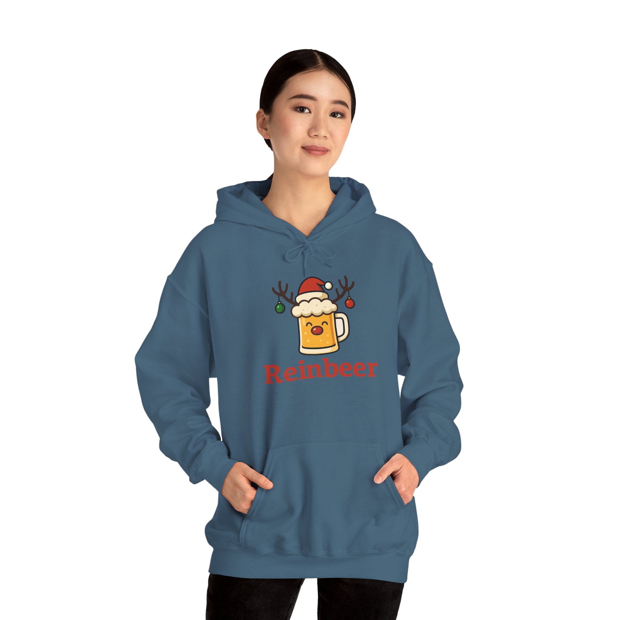Cozy Christmas 'Reinbeer Mug' Hoodie — Holiday Reindeer Beer Sweatshirt