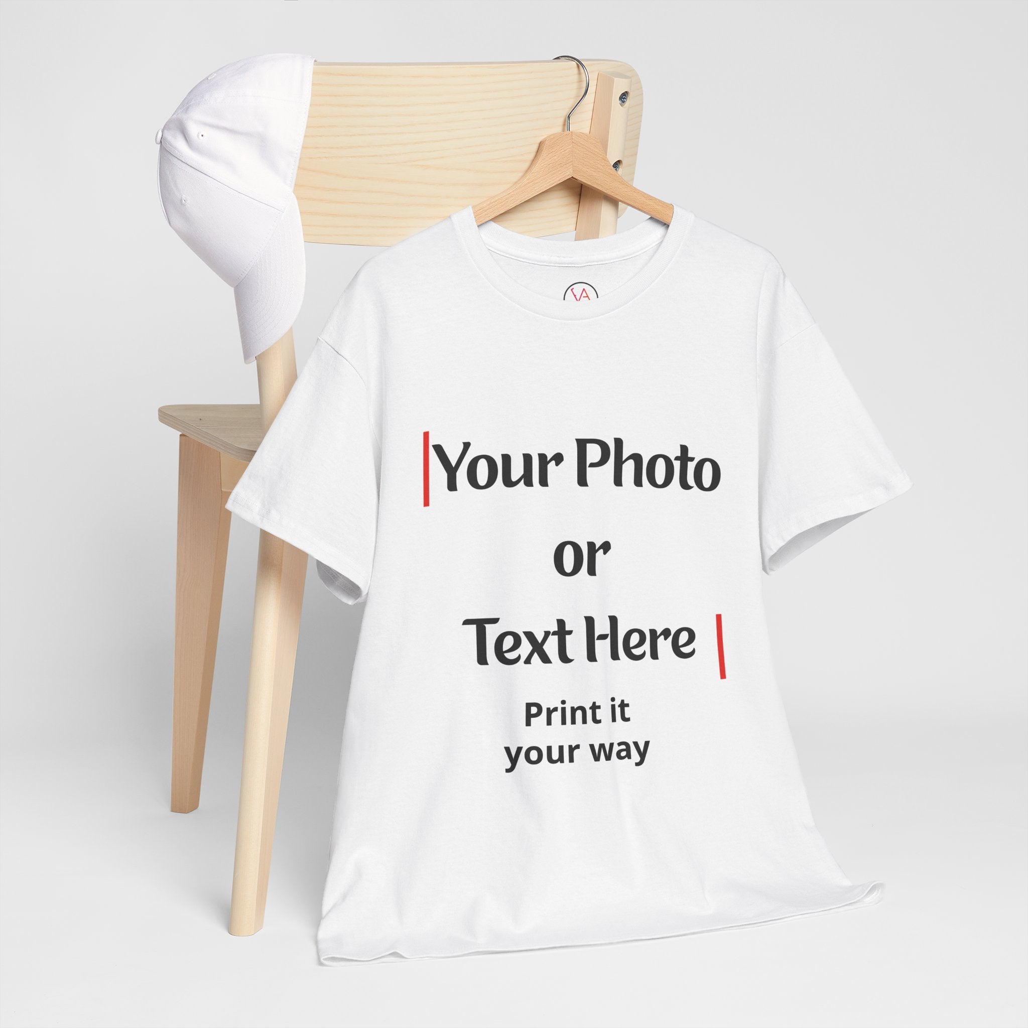 Personalized Photo or Logo or Custom Text 100% Cotton T-Shirt