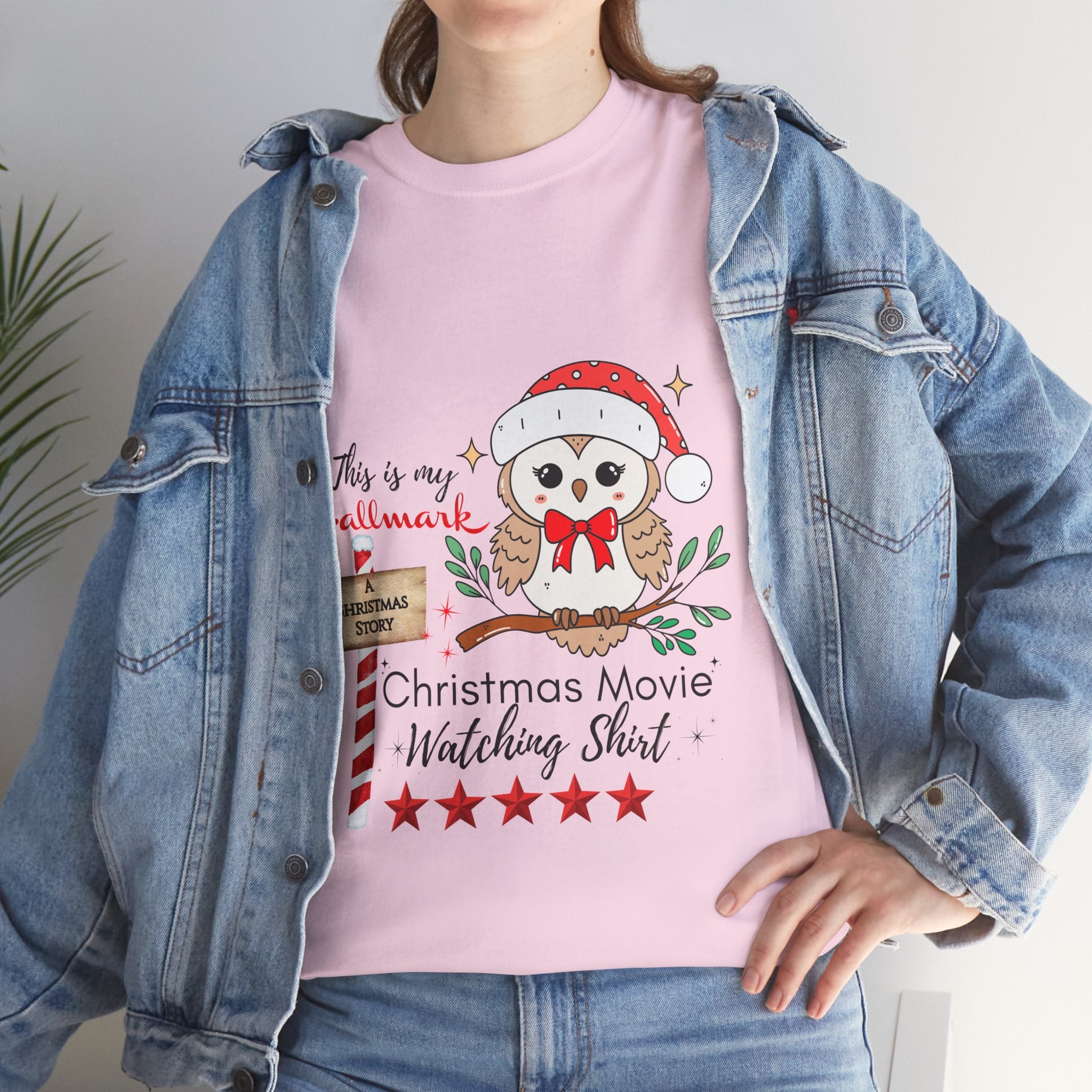 Christmas Movie Watching Shirt — Cute Owl Santa Holiday Tee