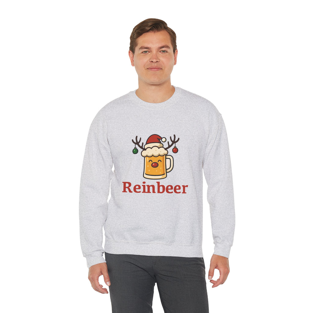 Christmas Reindeer Beer Sweatshirt — Festive Holiday Crewneck