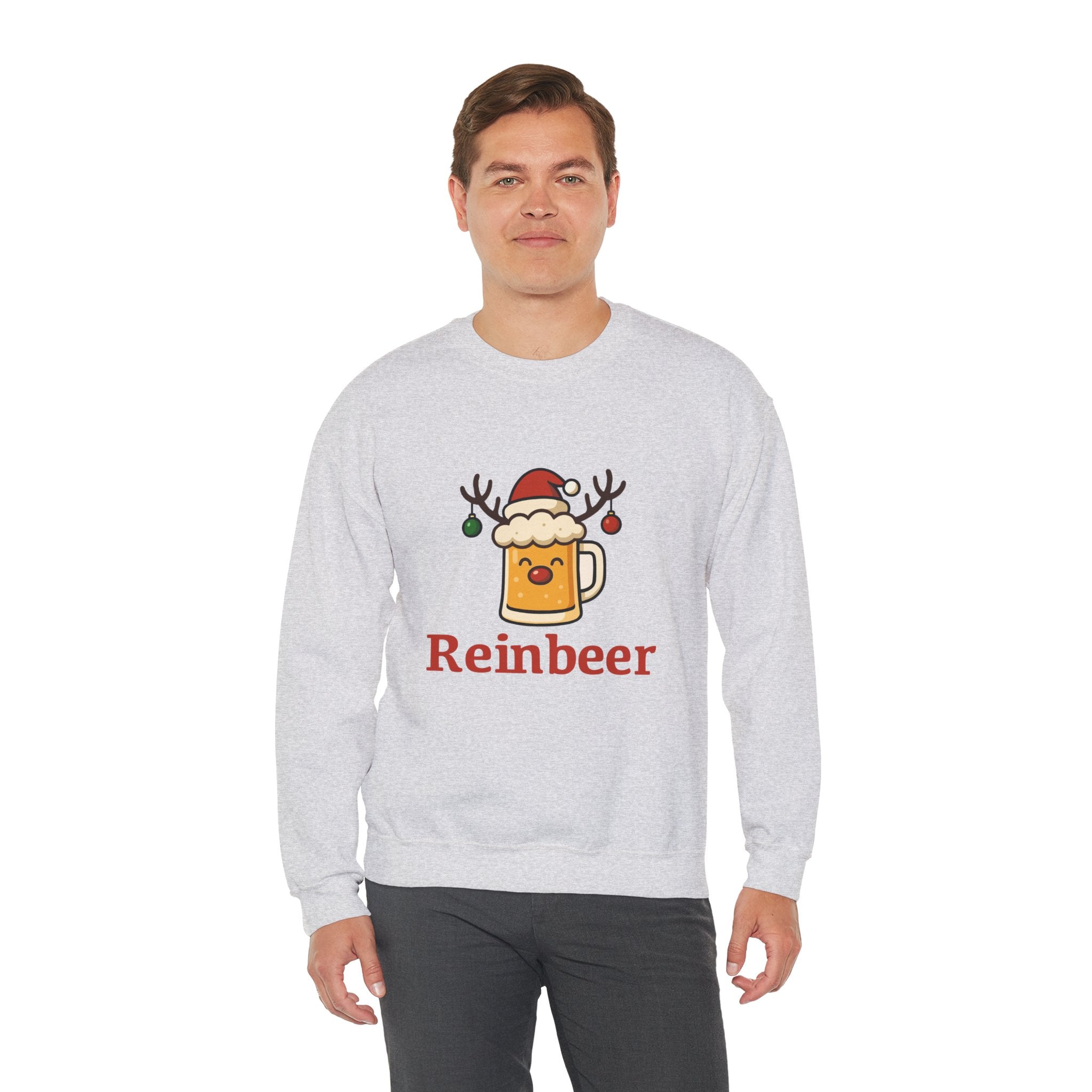 Christmas Reindeer Beer Sweatshirt — Festive Holiday Crewneck