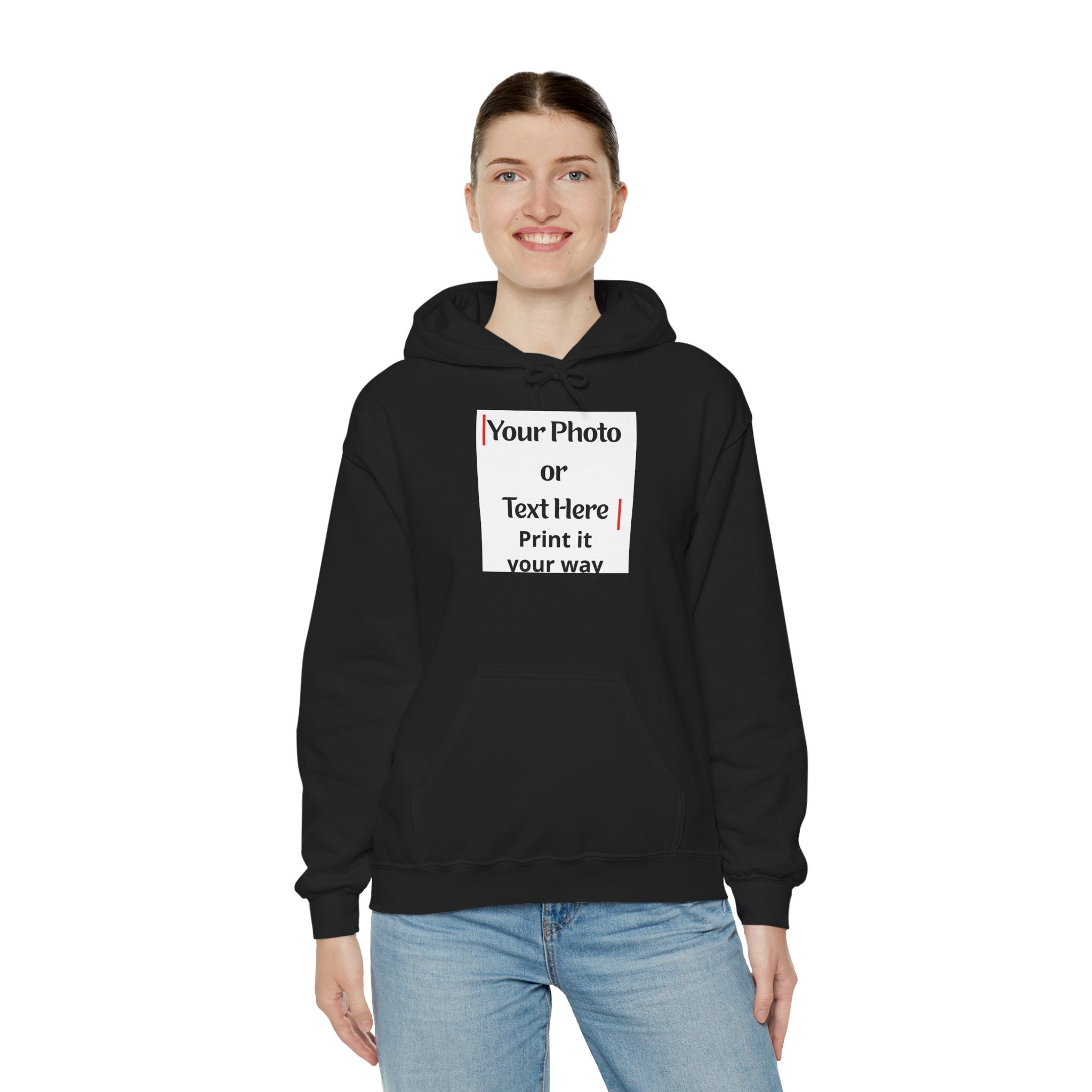 Personalized Photo or Logo or Custom Text Unisex Cotton Hoodie