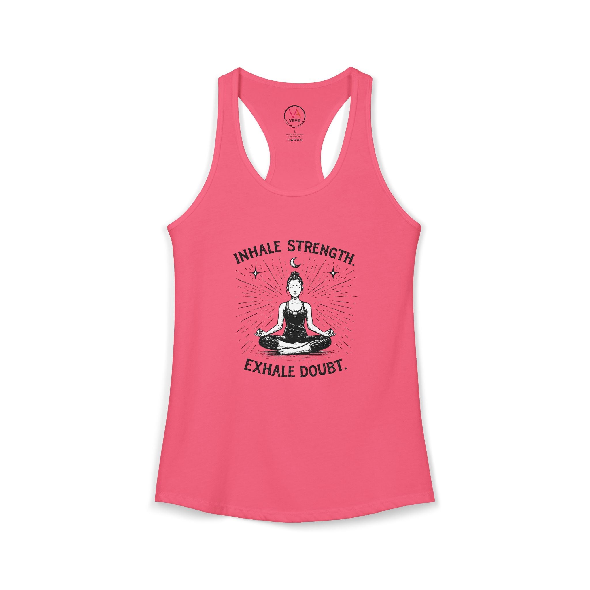 Inhale Strength, Exhale Doubt – Women’s Racerback Tank Top