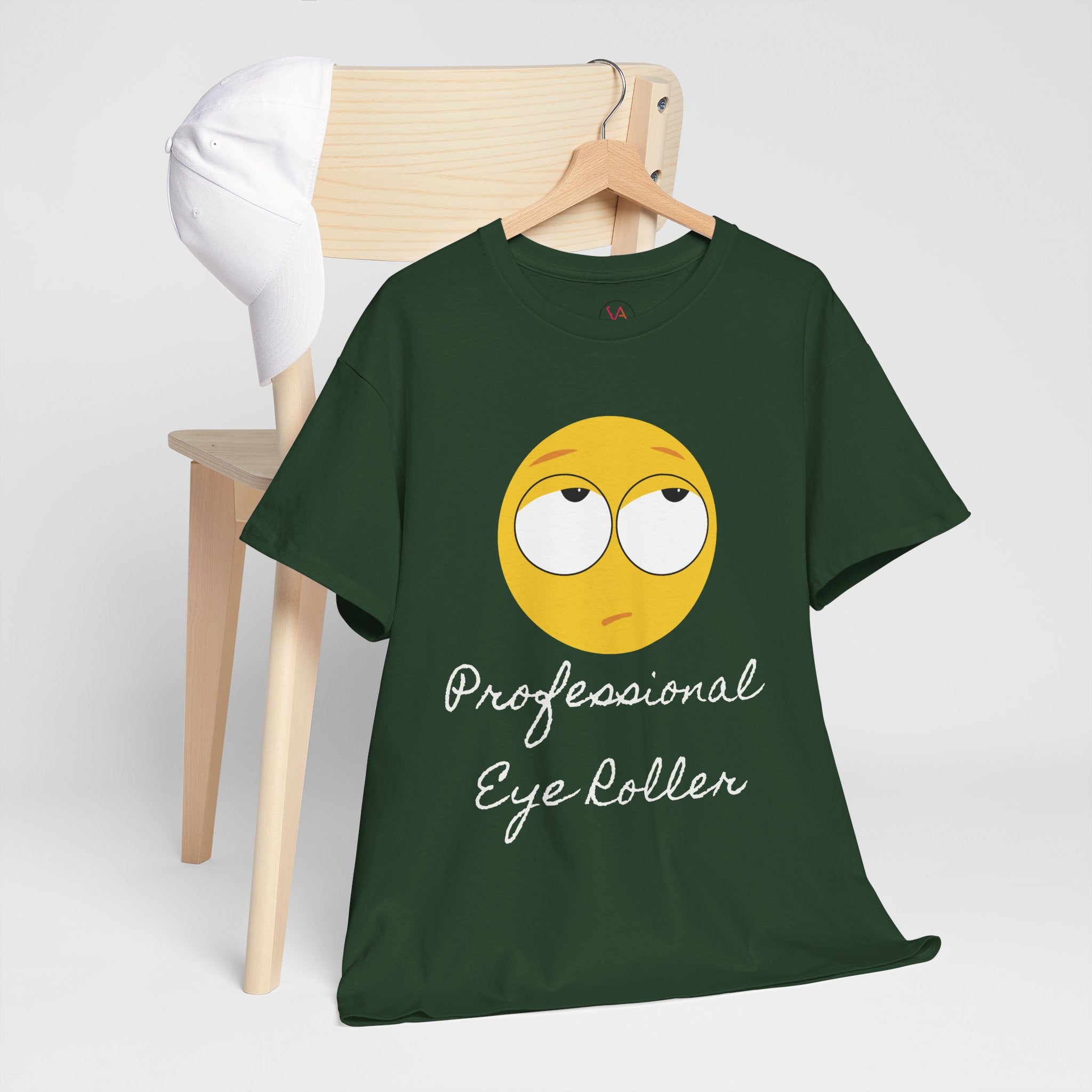 Lightweight 100% Cotton T-Shirt with Funny Eye Roll Graphic – Unisex