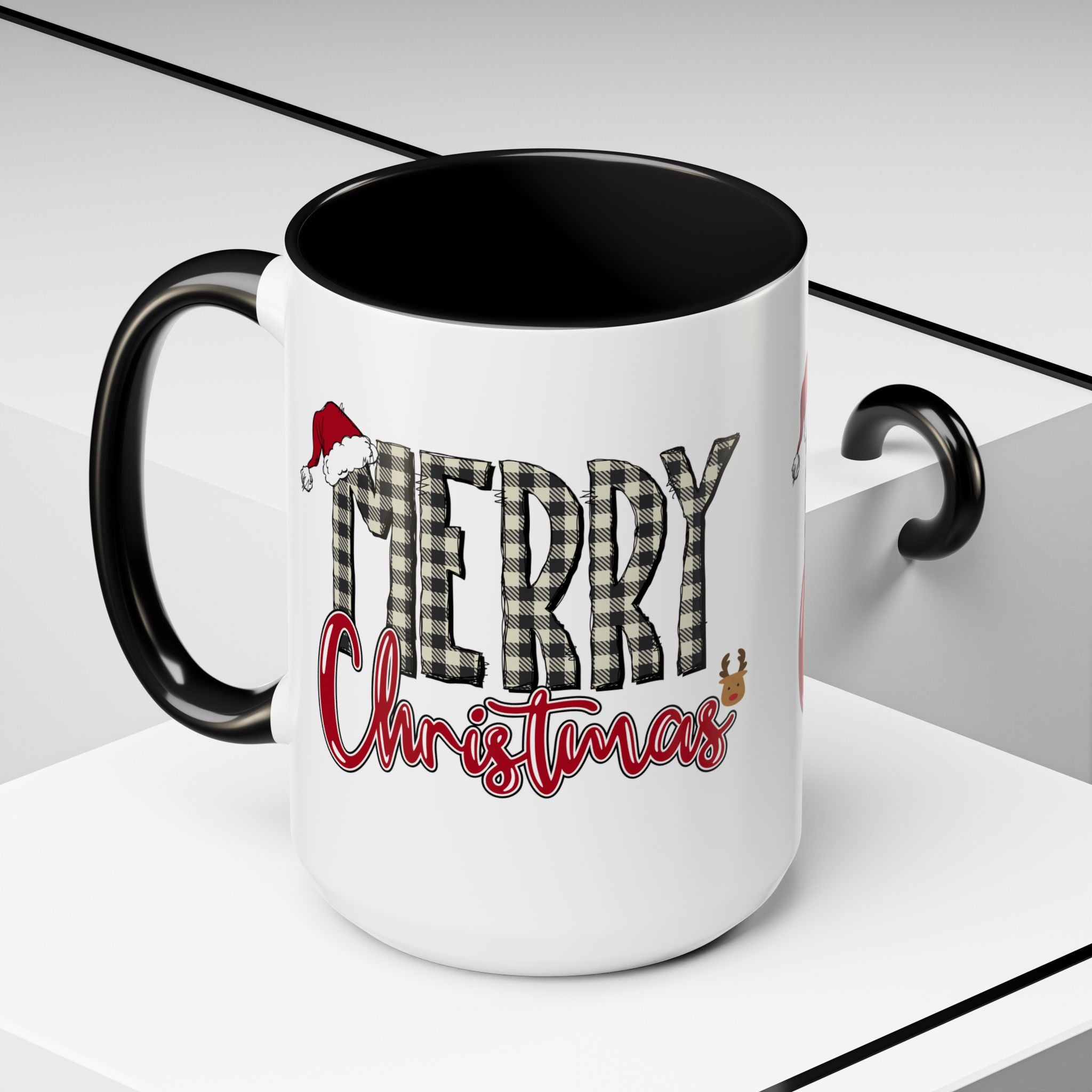 Merry Christmas Plaid Accent Coffee Mug (11/15oz)