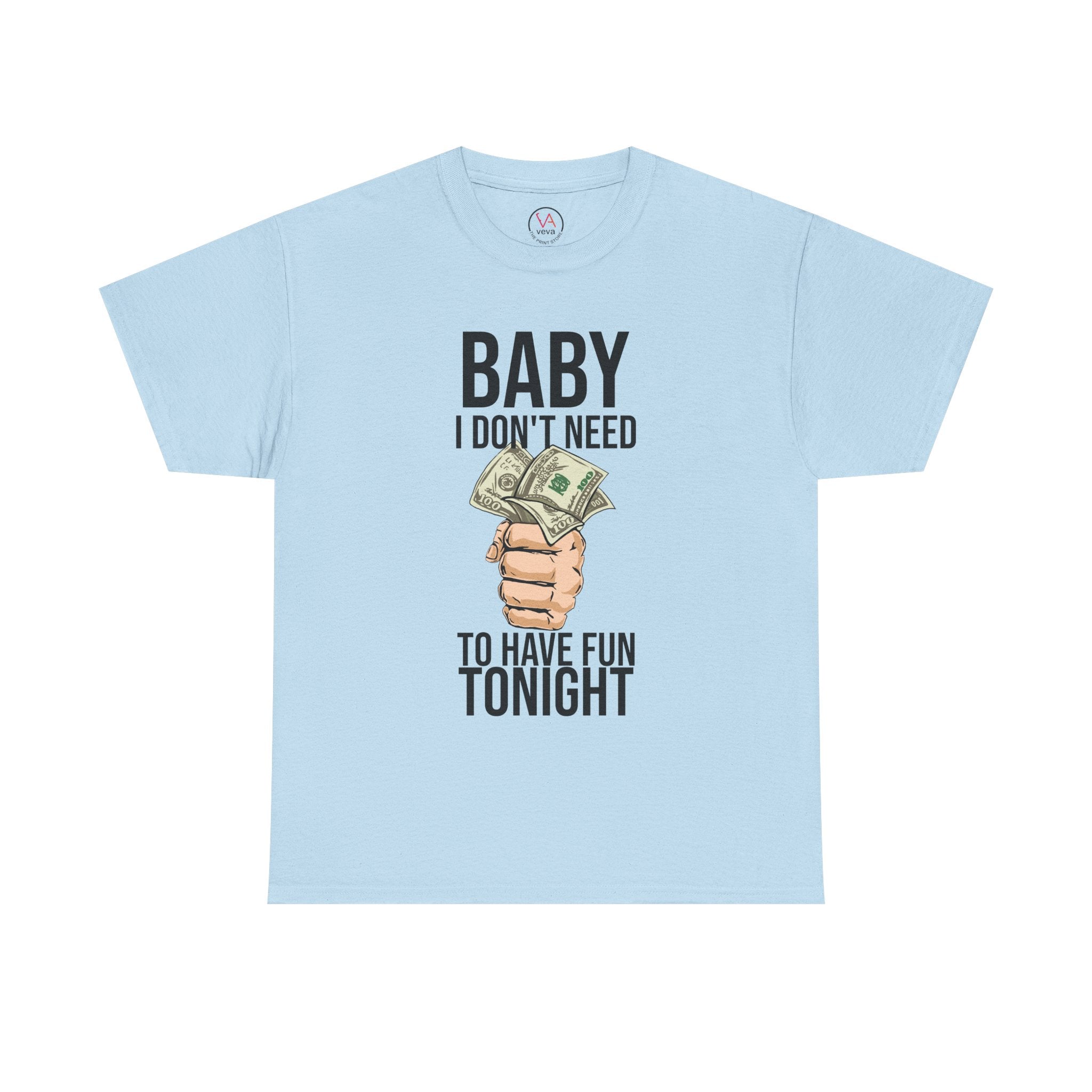 Dollar Bill Print Casual 100% Cotton T-Shirt