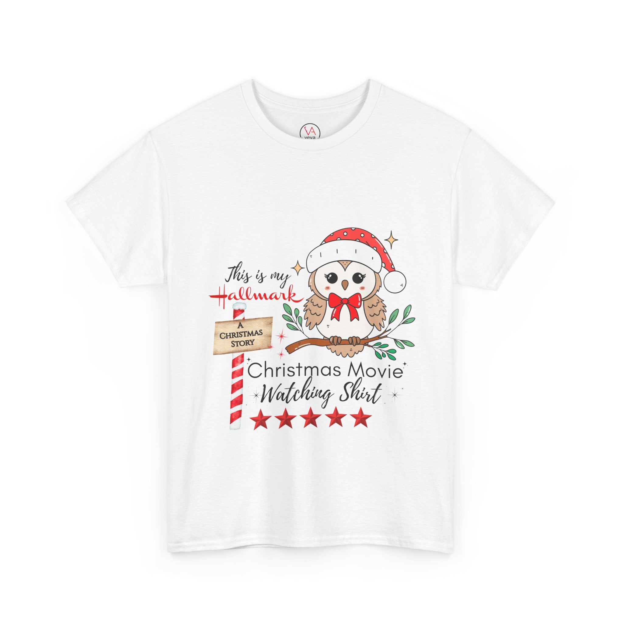 Christmas Movie Watching Shirt — Cute Owl Santa Holiday Tee
