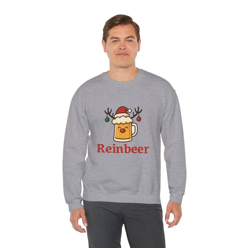 Christmas Reindeer Beer Sweatshirt — Festive Holiday Crewneck