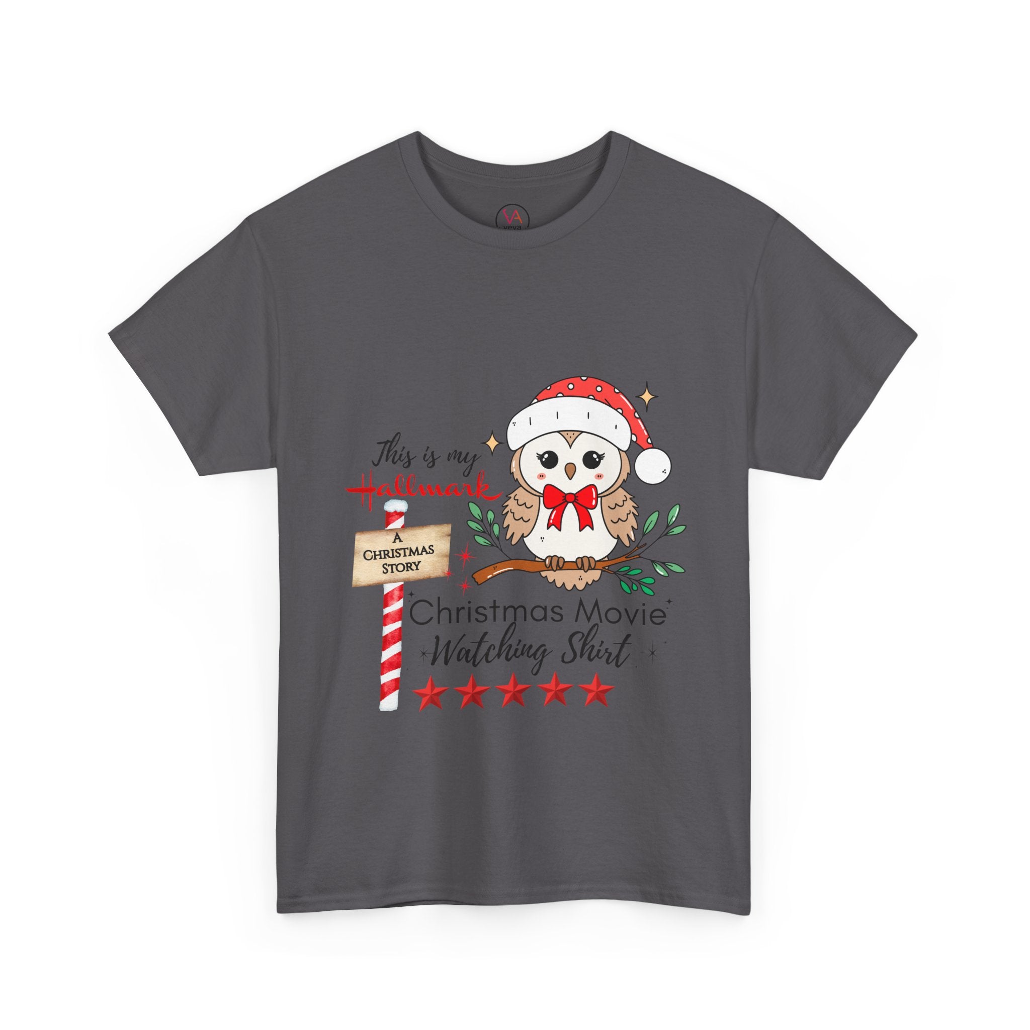 Christmas Movie Watching Shirt — Cute Owl Santa Holiday Tee