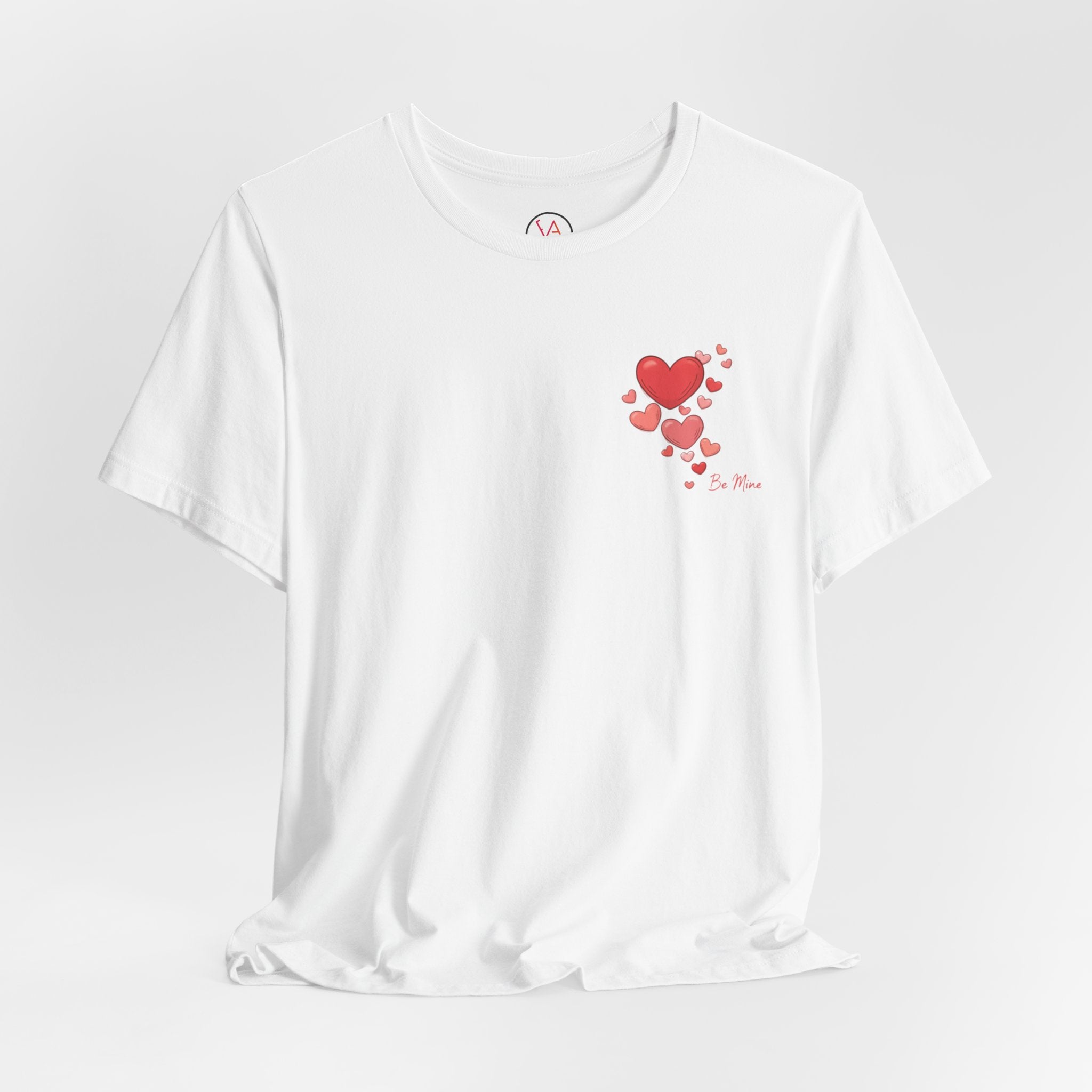 “Be Mine” Heart Pocket T-Shirt – 100% Cotton Minimal Valentine’s Day Tee