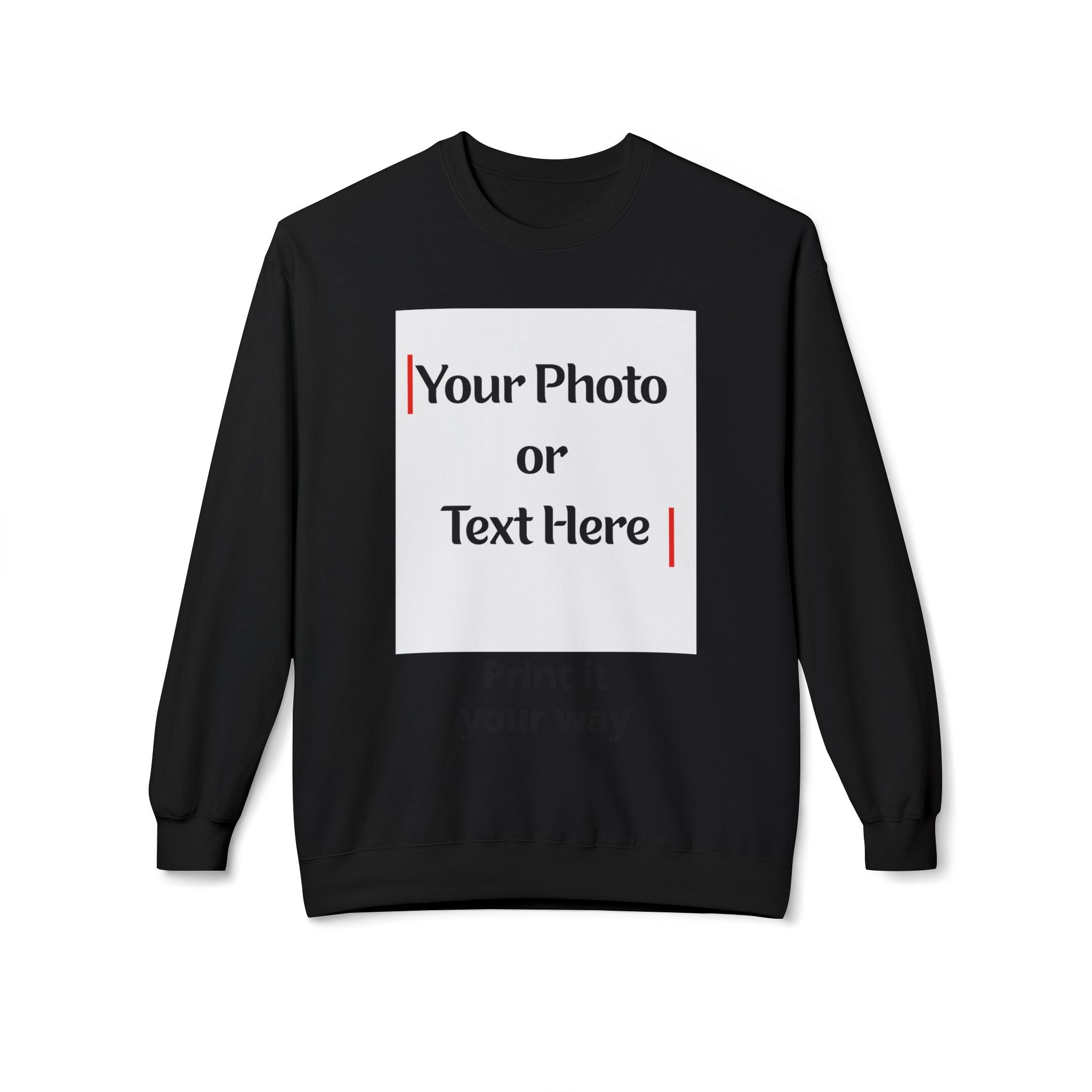 Custom Photo & Text Crewneck Sweatshirt — Personalized Fleece