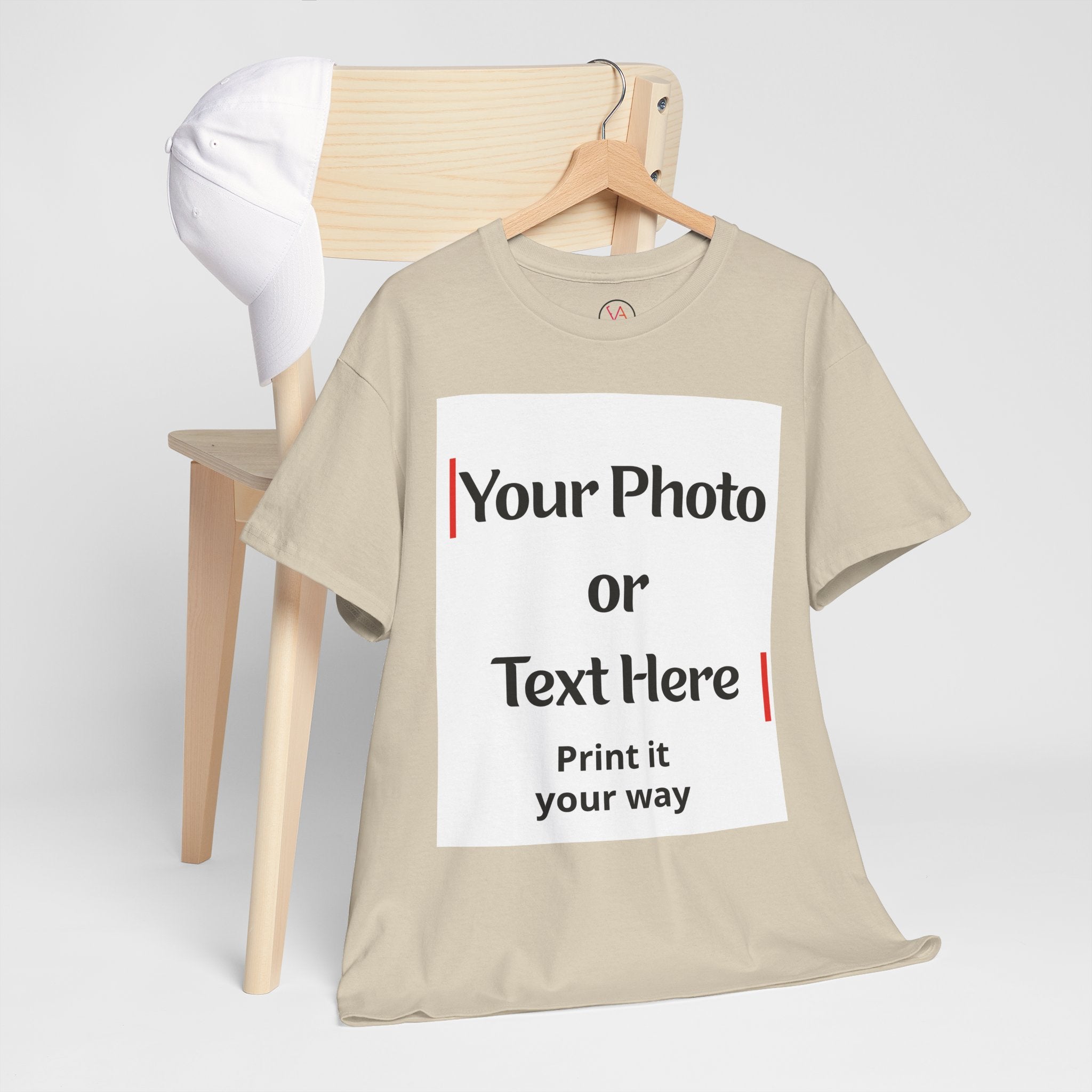 Personalized Photo or Logo or Custom Text 100% Cotton T-Shirt