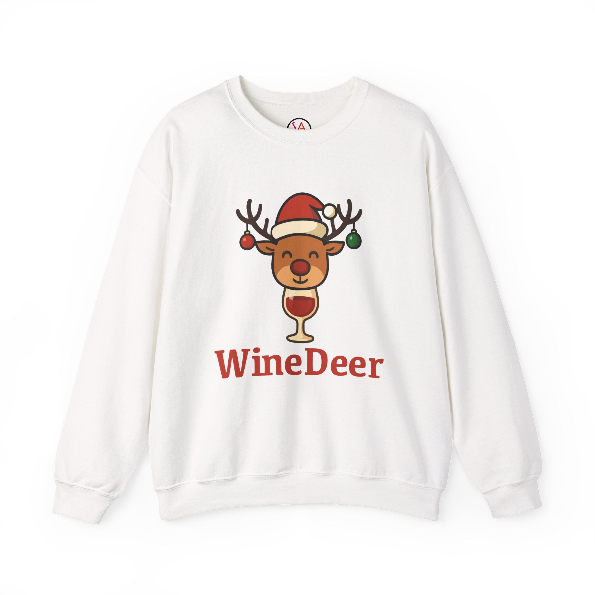 Wine Deer Sweatshirt — Christmas Wine Lover Holiday Crewneck