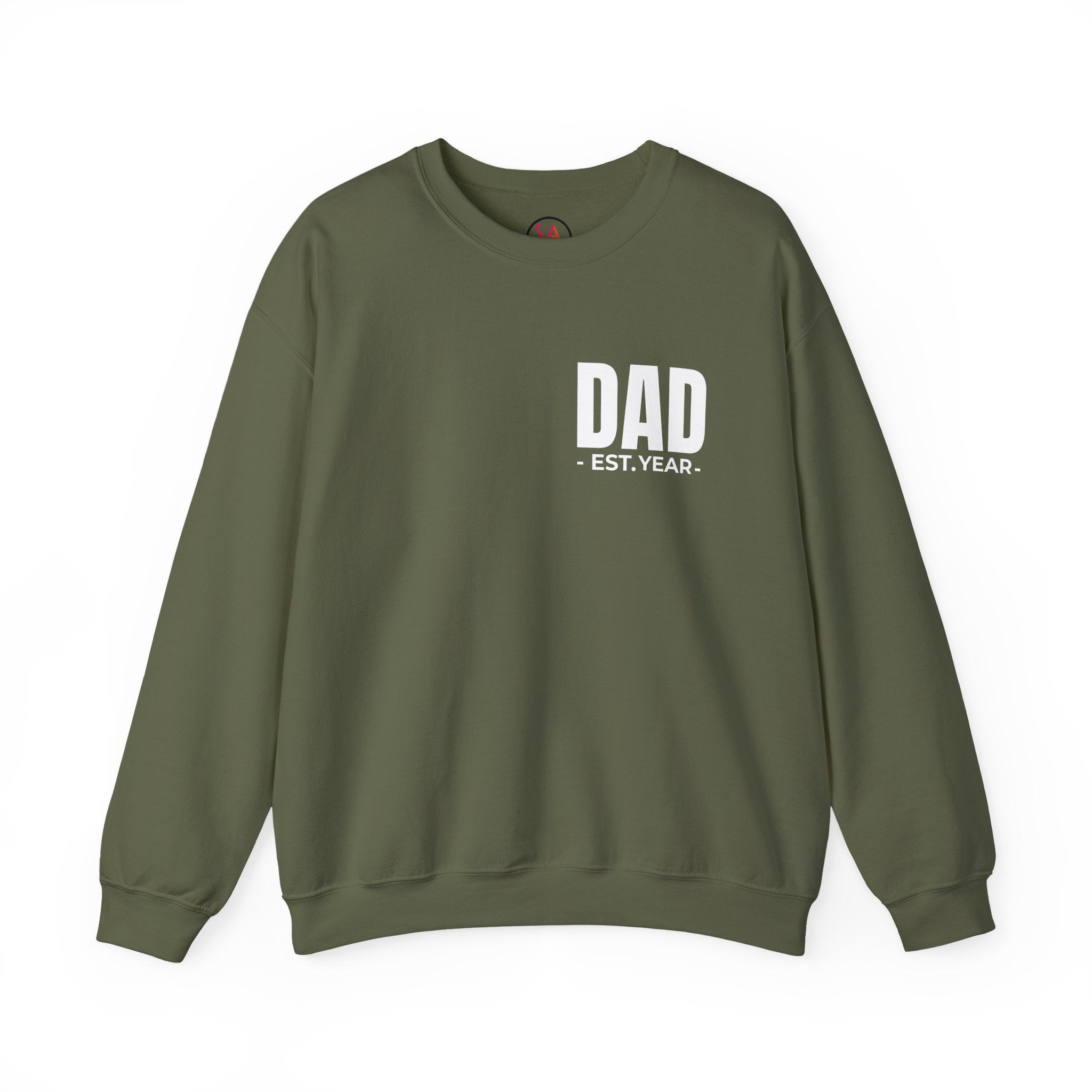 Personalized Dad EST. Year Crewneck Sweatshirt — Custom Father’s Day/New Dad Gift (Add Your Year)