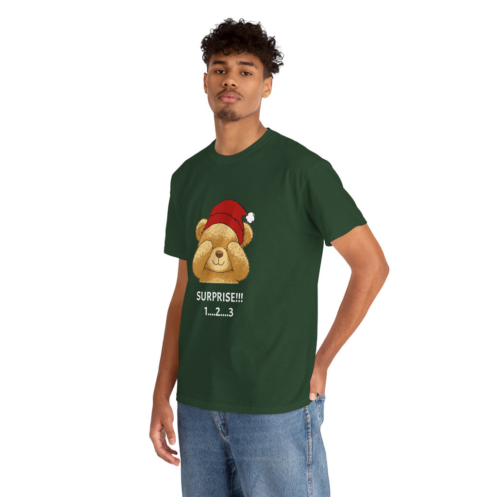 Surprise Bear Christmas Tee — Cute Holiday Bear Graphic T-Shirt
