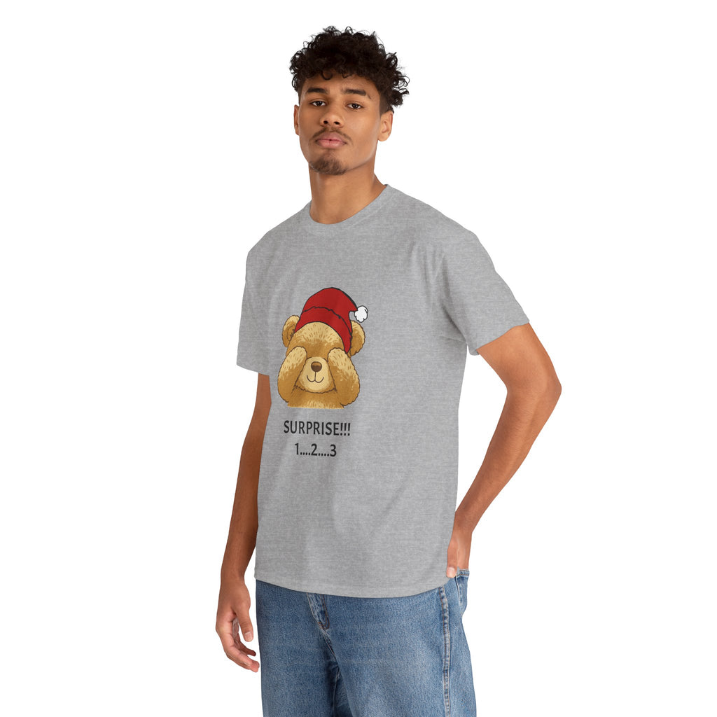 Surprise Bear Christmas Tee — Cute Holiday Bear Graphic T-Shirt