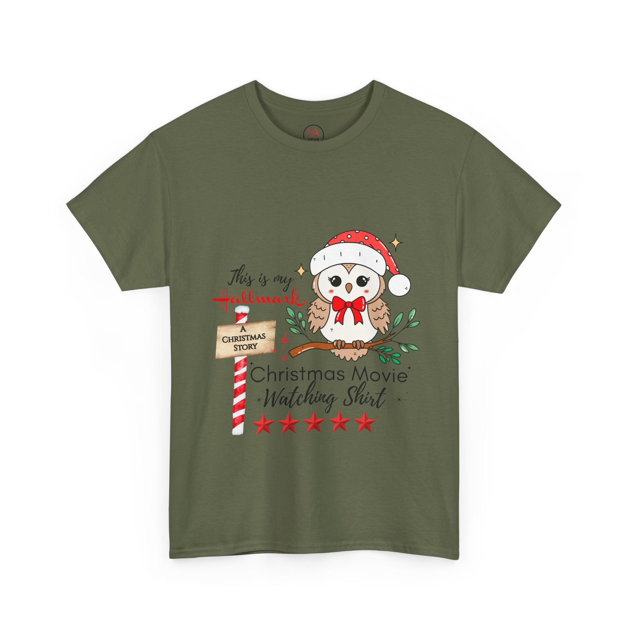 Christmas Movie Watching Shirt — Cute Owl Santa Holiday Tee