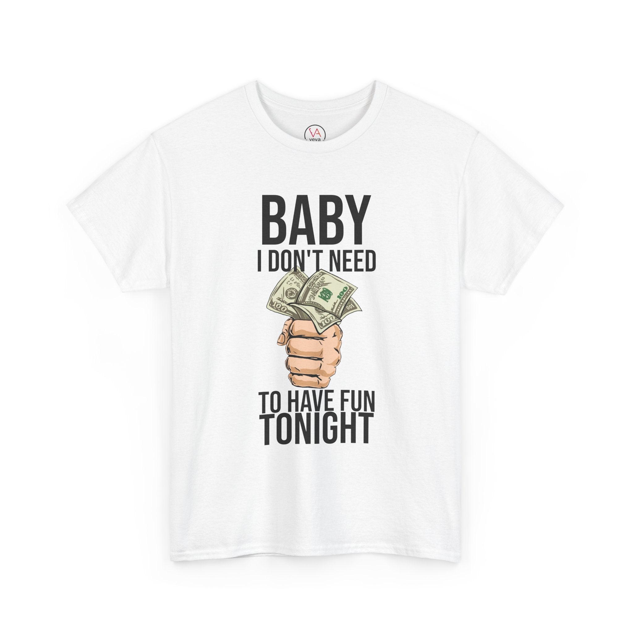 Dollar Bill Print Casual 100% Cotton T-Shirt