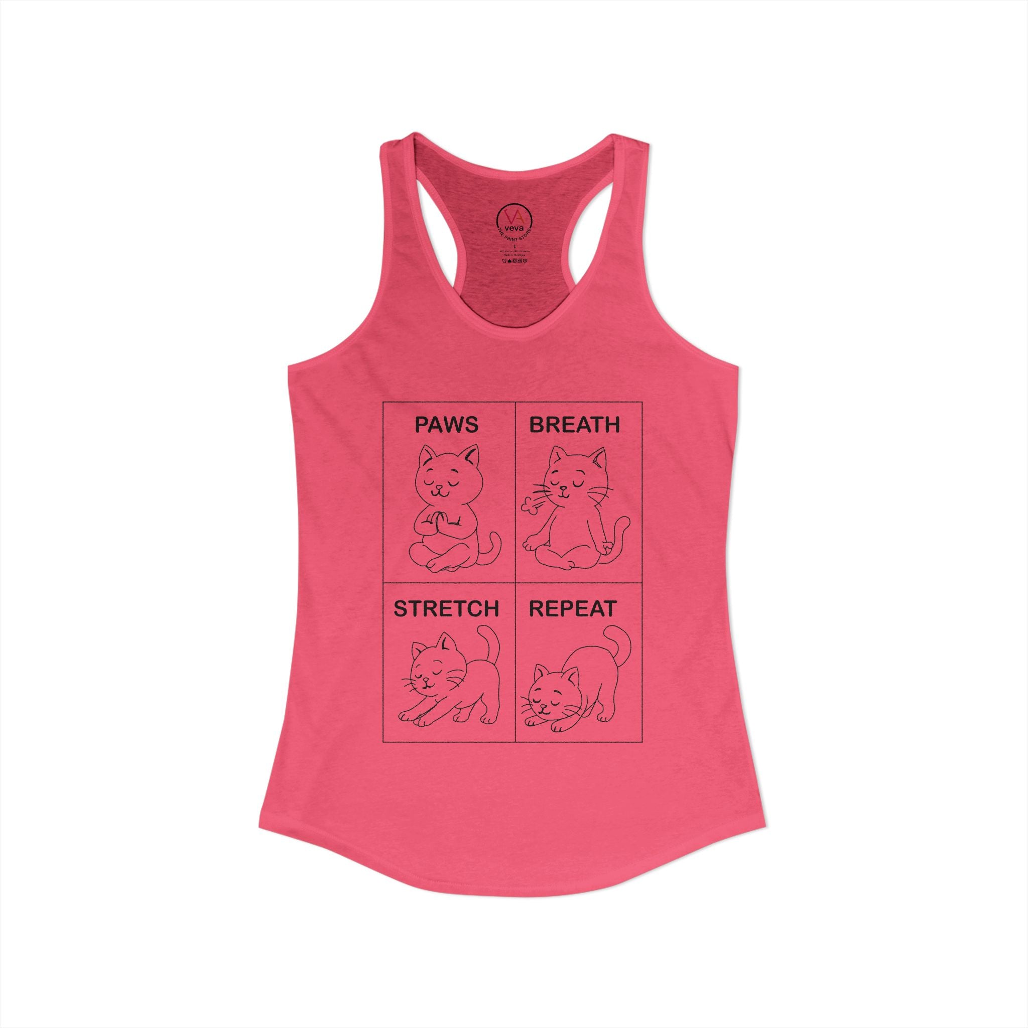 Cat Yoga Women's Racerback Activewear Tank Top