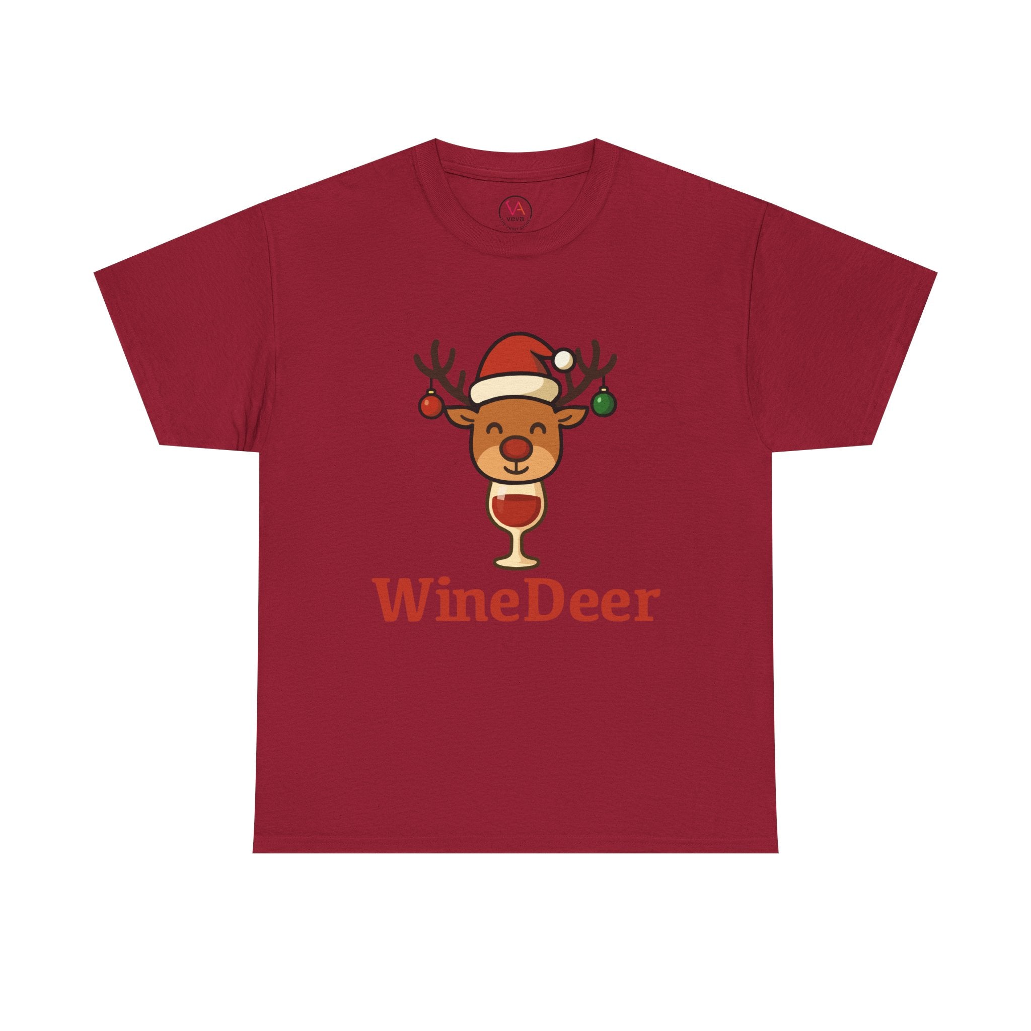 WineDeer Christmas Tee — Funny Holiday Reindeer Wine Shirt