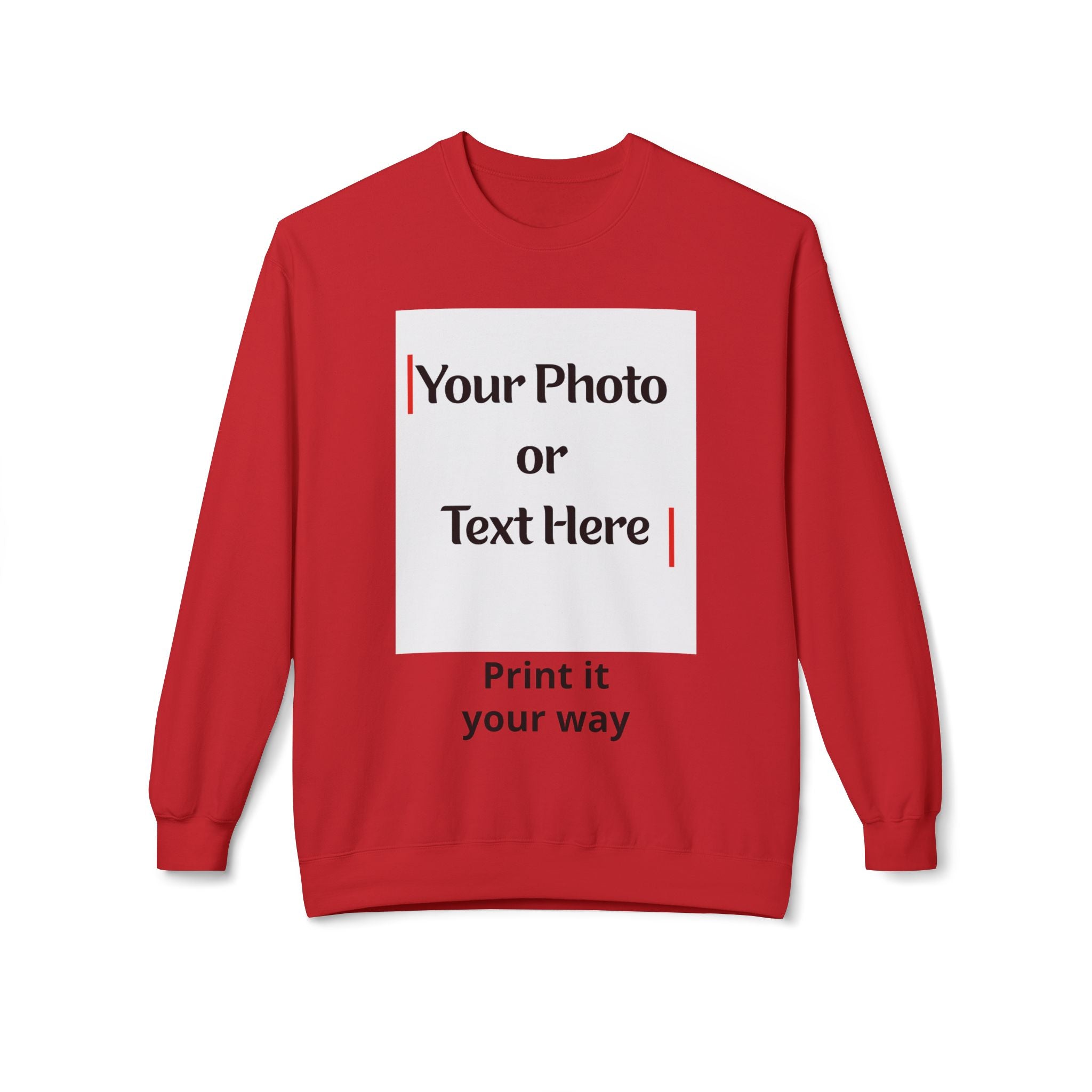 Custom Photo & Text Crewneck Sweatshirt — Personalized Fleece
