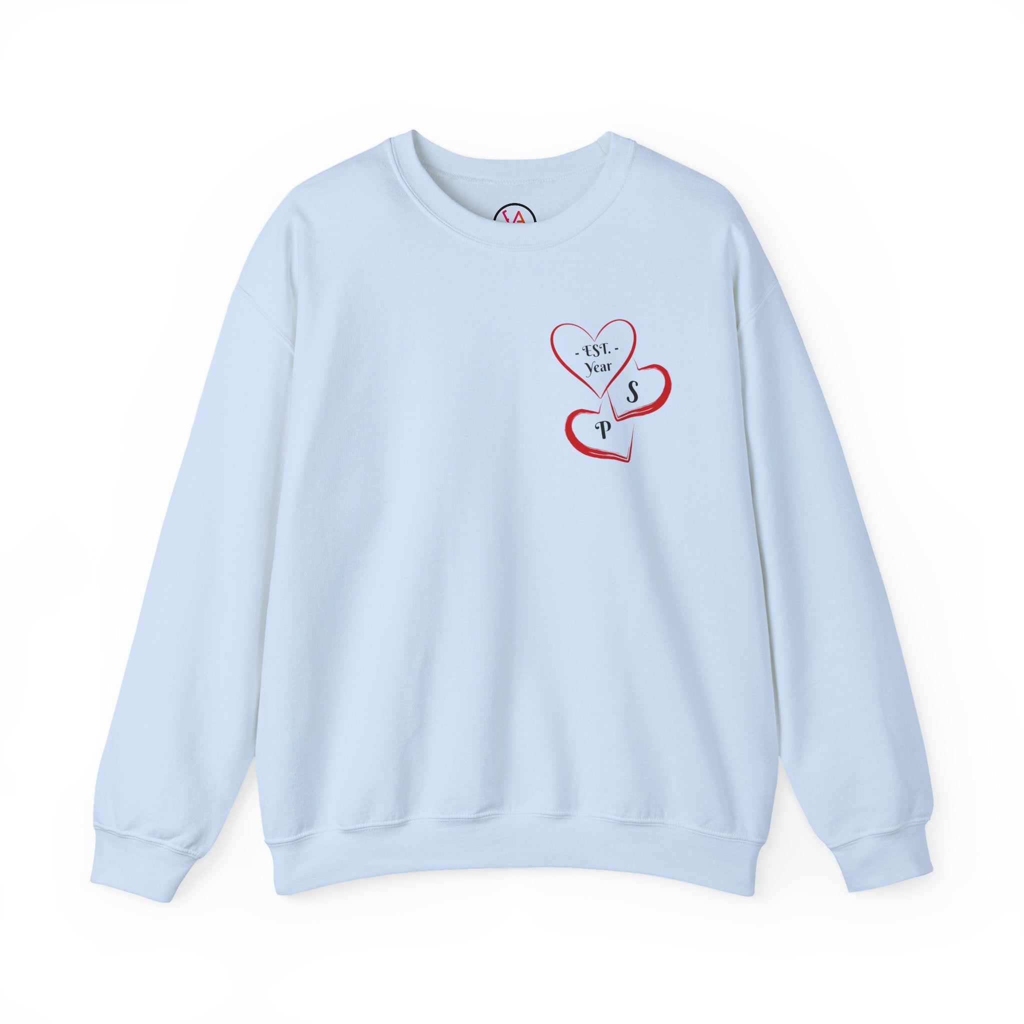 3 Hearts Sweatshirt – Personalized Memory Crewneck with Initials & EST Year