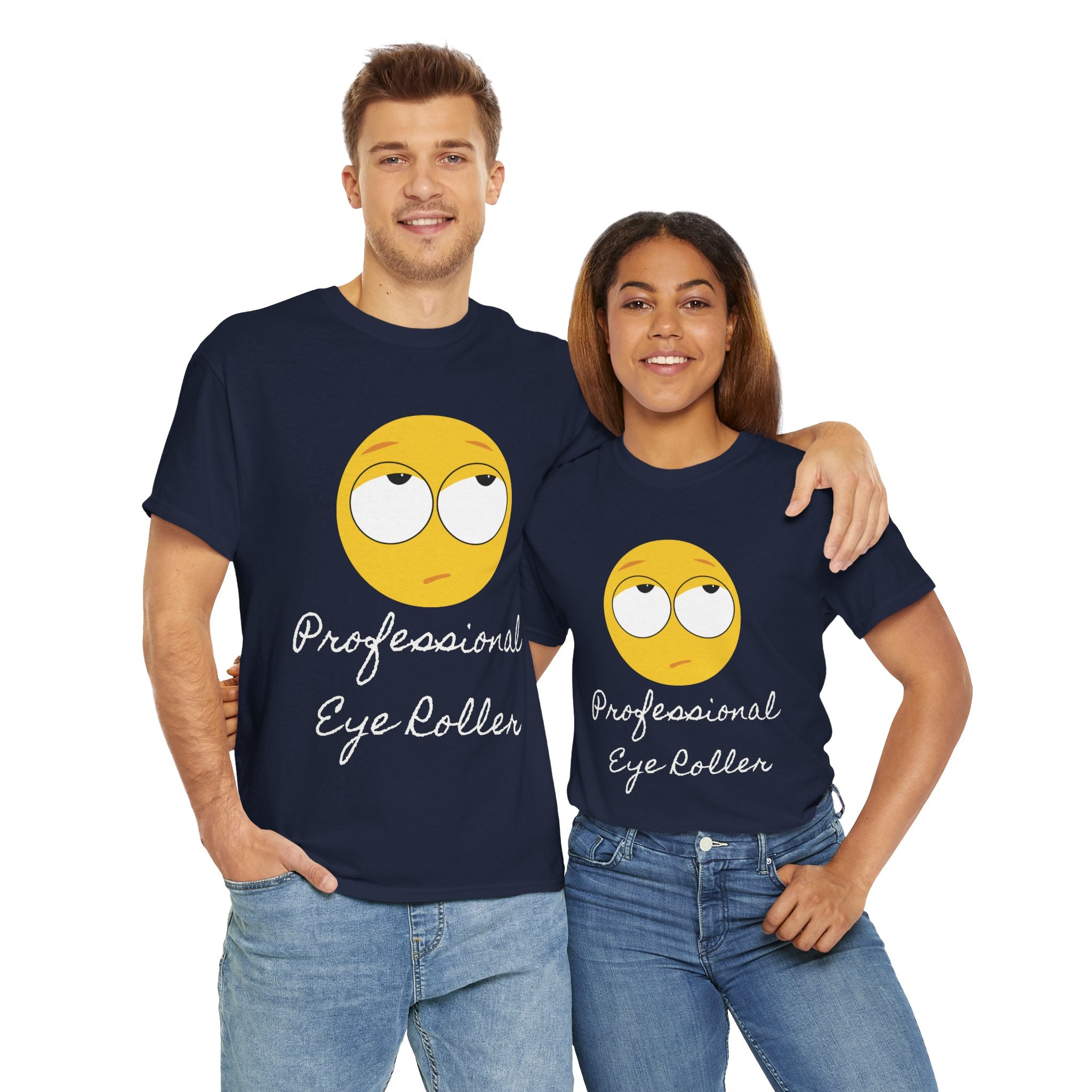 Lightweight 100% Cotton T-Shirt with Funny Eye Roll Graphic – Unisex