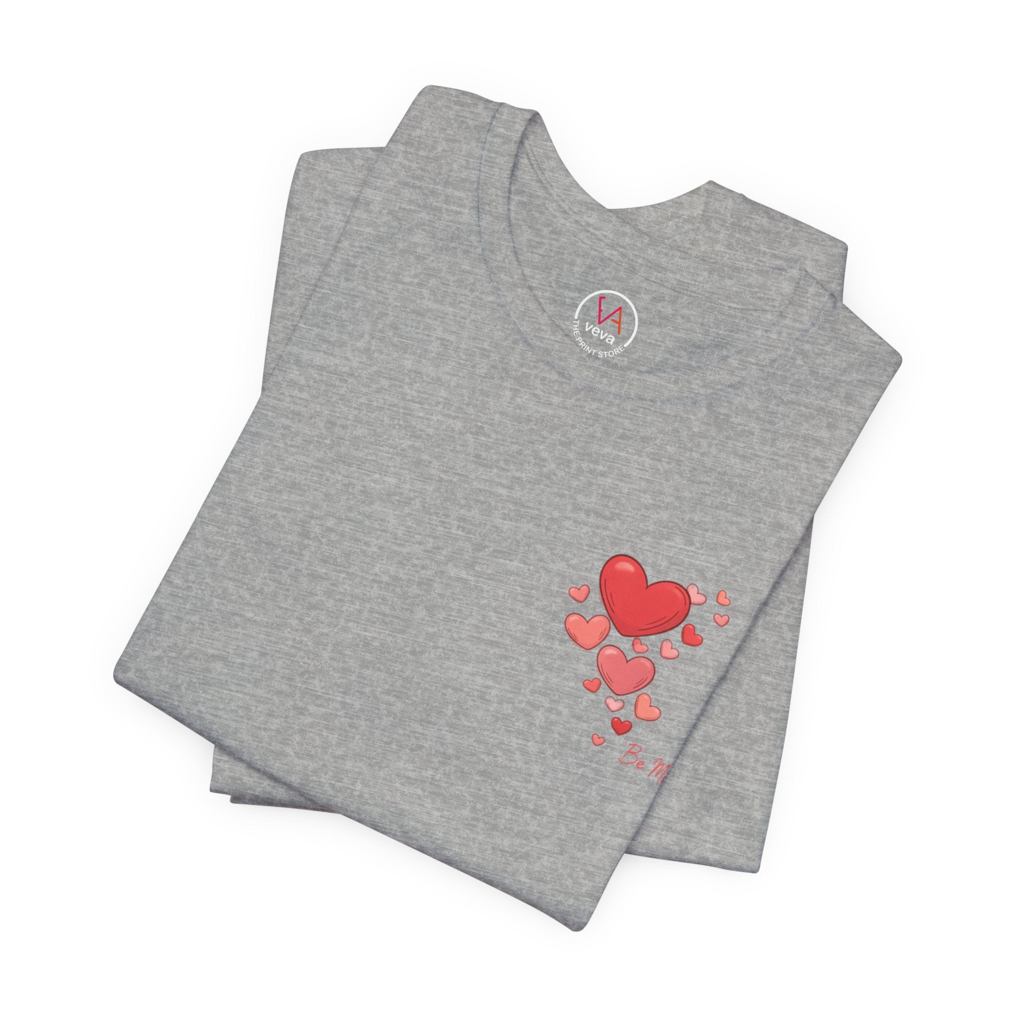 “Be Mine” Heart Pocket T-Shirt – 100% Cotton Minimal Valentine’s Day Tee