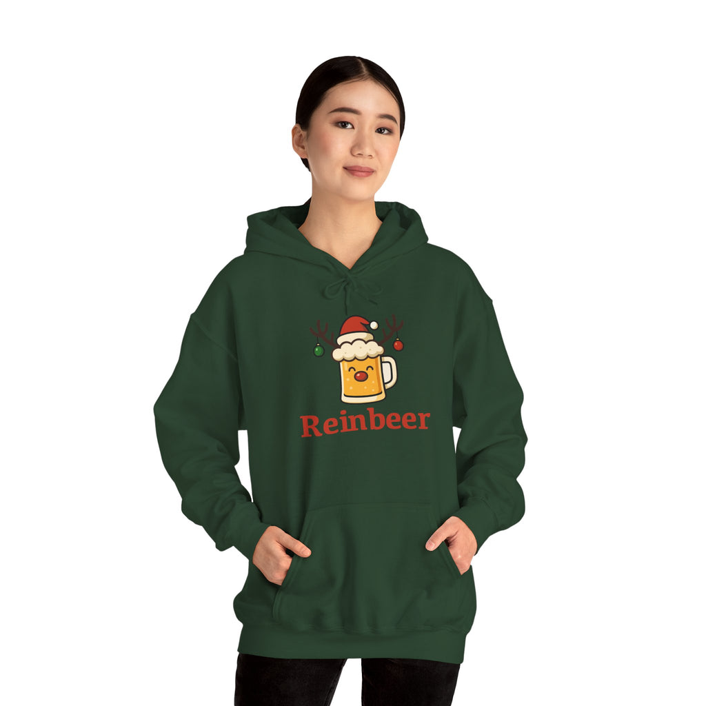 Cozy Christmas 'Reinbeer Mug' Hoodie — Holiday Reindeer Beer Sweatshirt