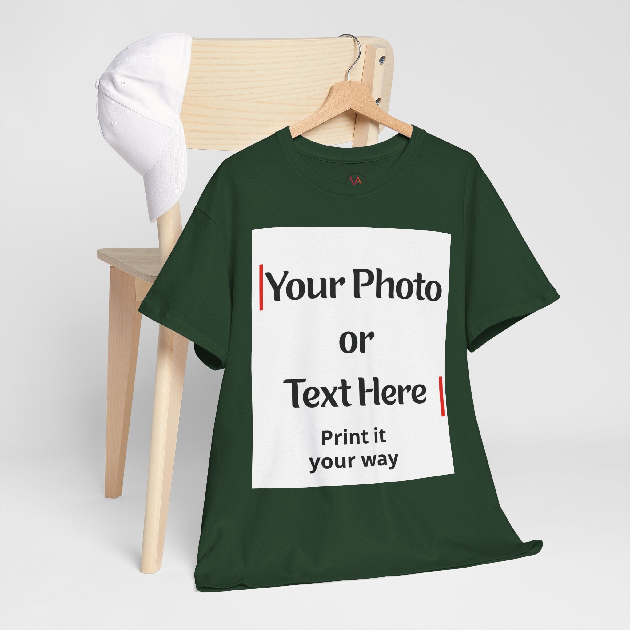 Personalized Photo or Logo or Custom Text 100% Cotton T-Shirt