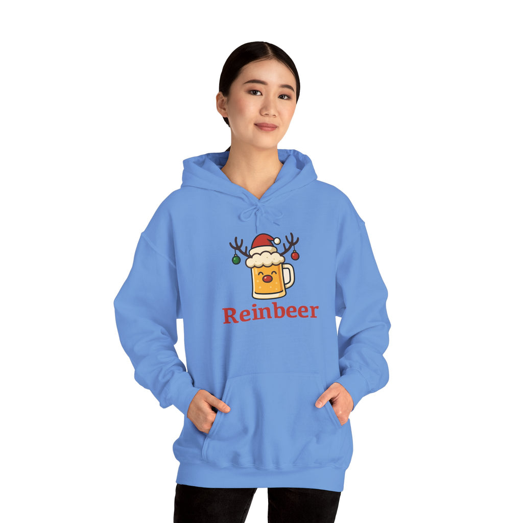 Cozy Christmas 'Reinbeer Mug' Hoodie — Holiday Reindeer Beer Sweatshirt