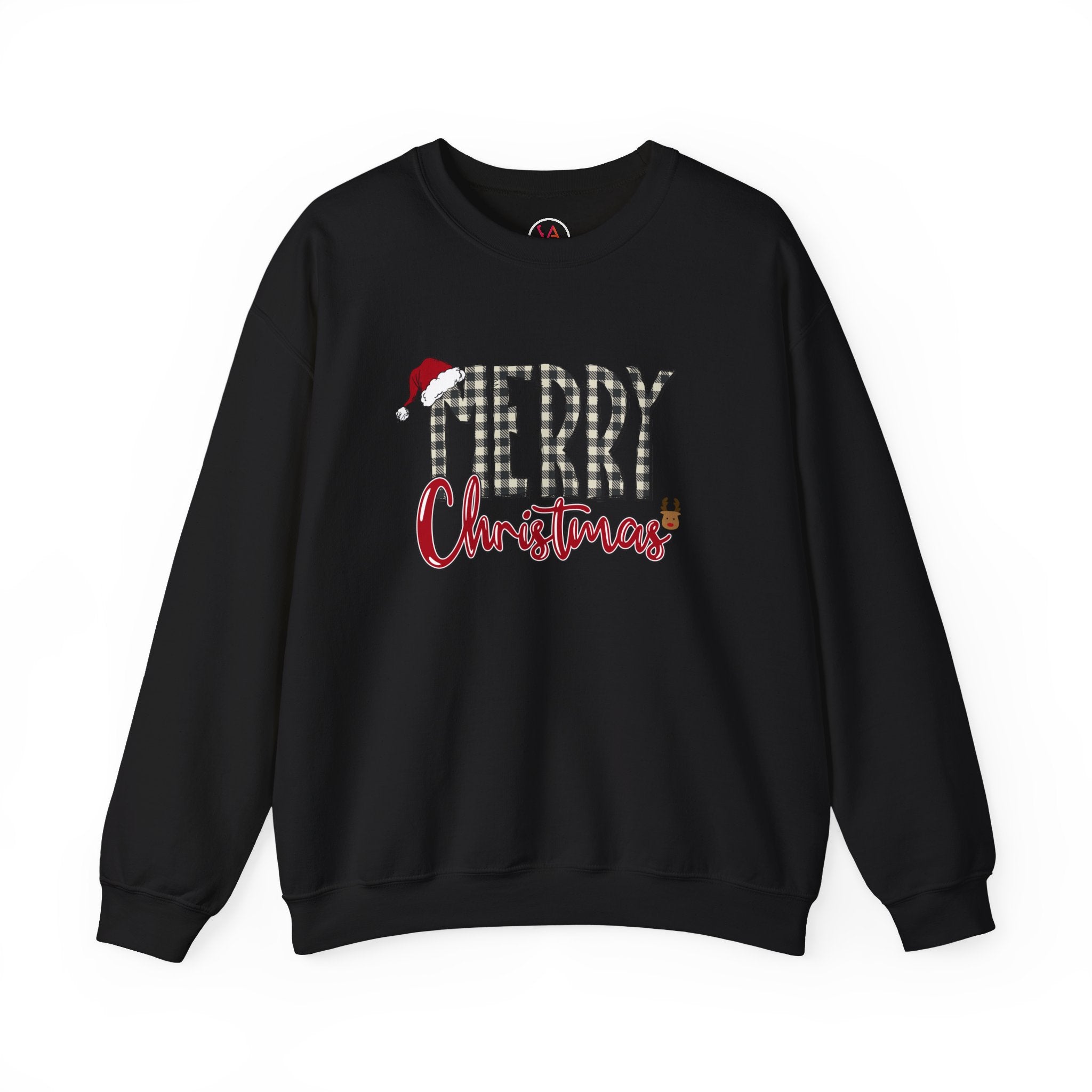 Merry Christmas Plaid Crewneck Sweatshirt – Classic Holiday Design