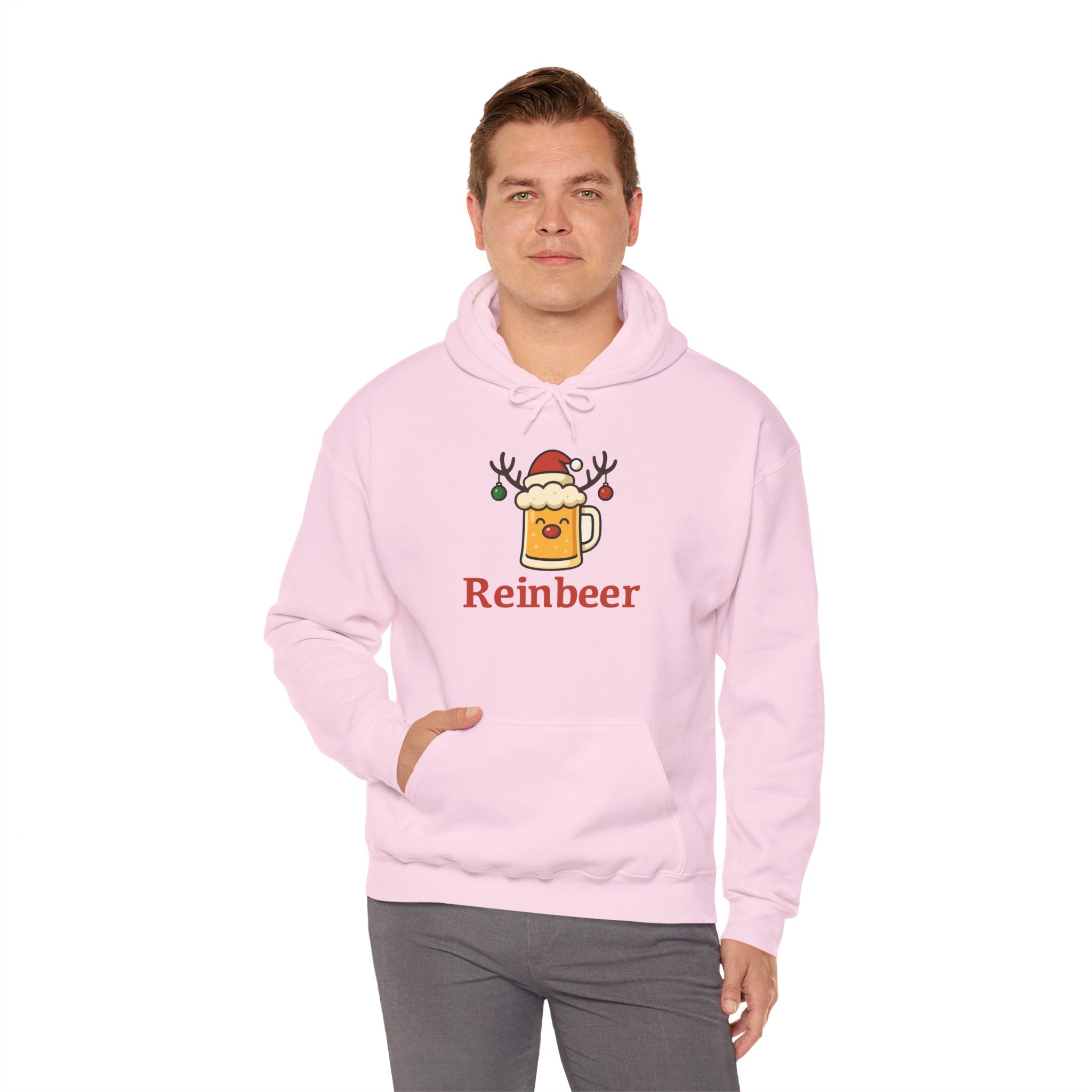 Cozy Christmas 'Reinbeer Mug' Hoodie — Holiday Reindeer Beer Sweatshirt