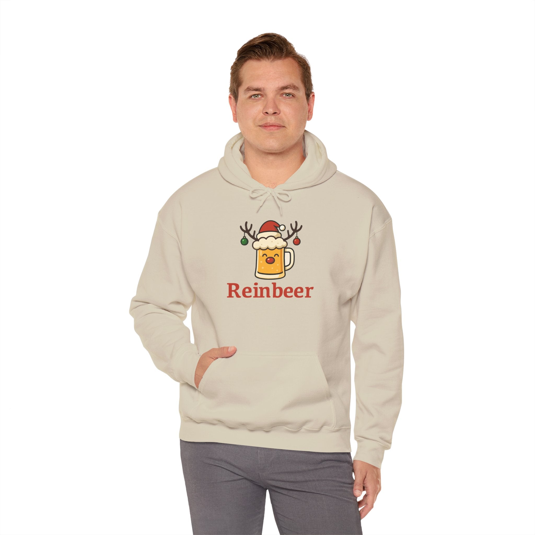 Cozy Christmas 'Reinbeer Mug' Hoodie — Holiday Reindeer Beer Sweatshirt