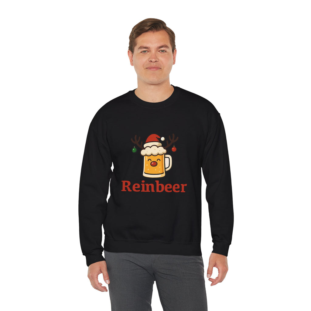 Christmas Reindeer Beer Sweatshirt — Festive Holiday Crewneck