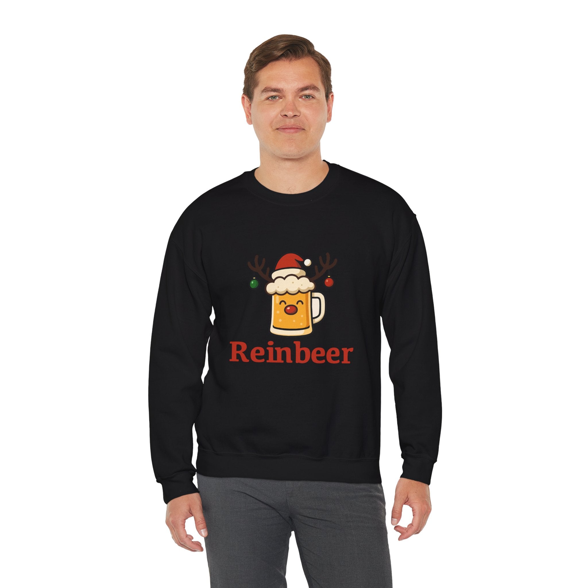 Christmas Reindeer Beer Sweatshirt — Festive Holiday Crewneck