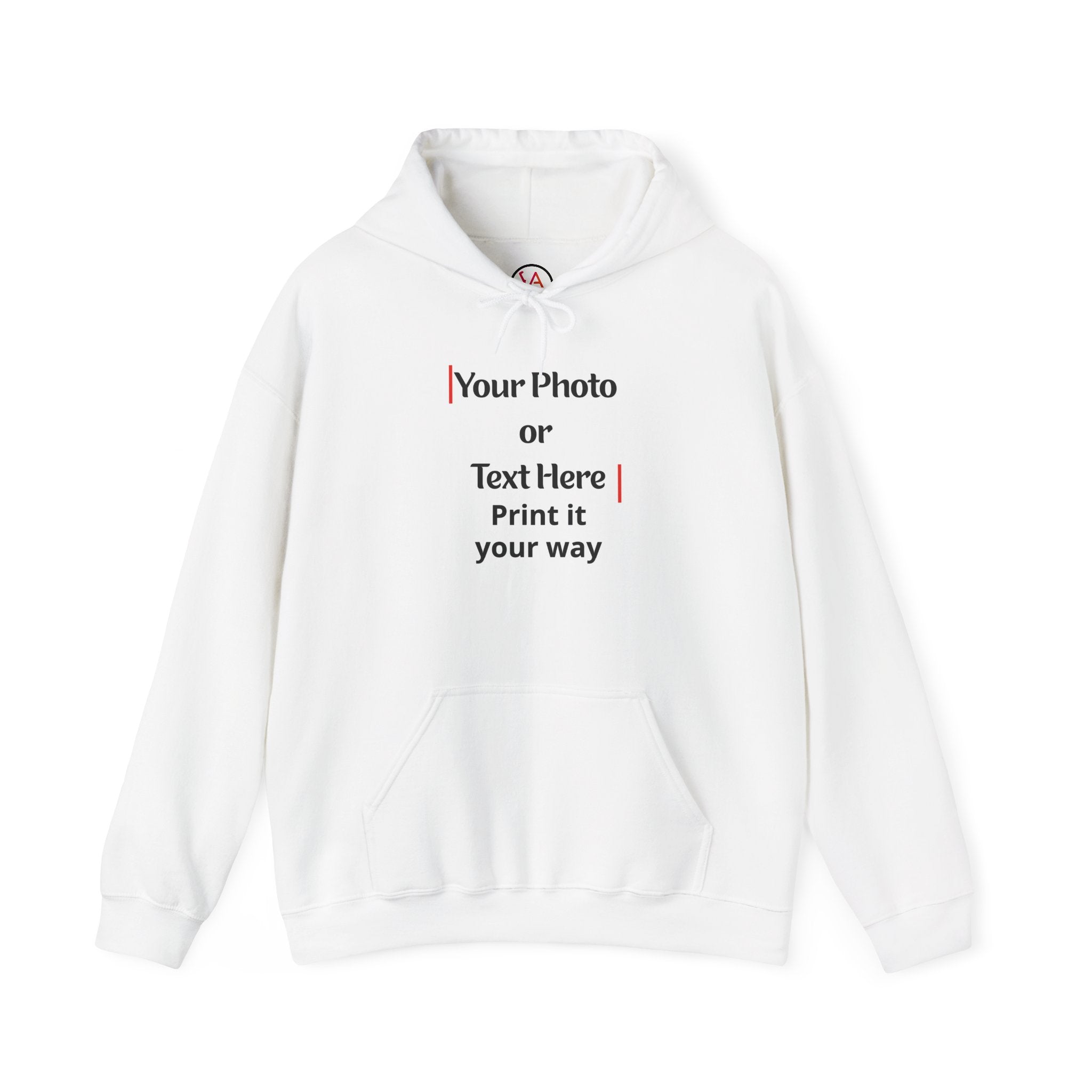 Personalized Photo or Logo or Custom Text Unisex Cotton Hoodie